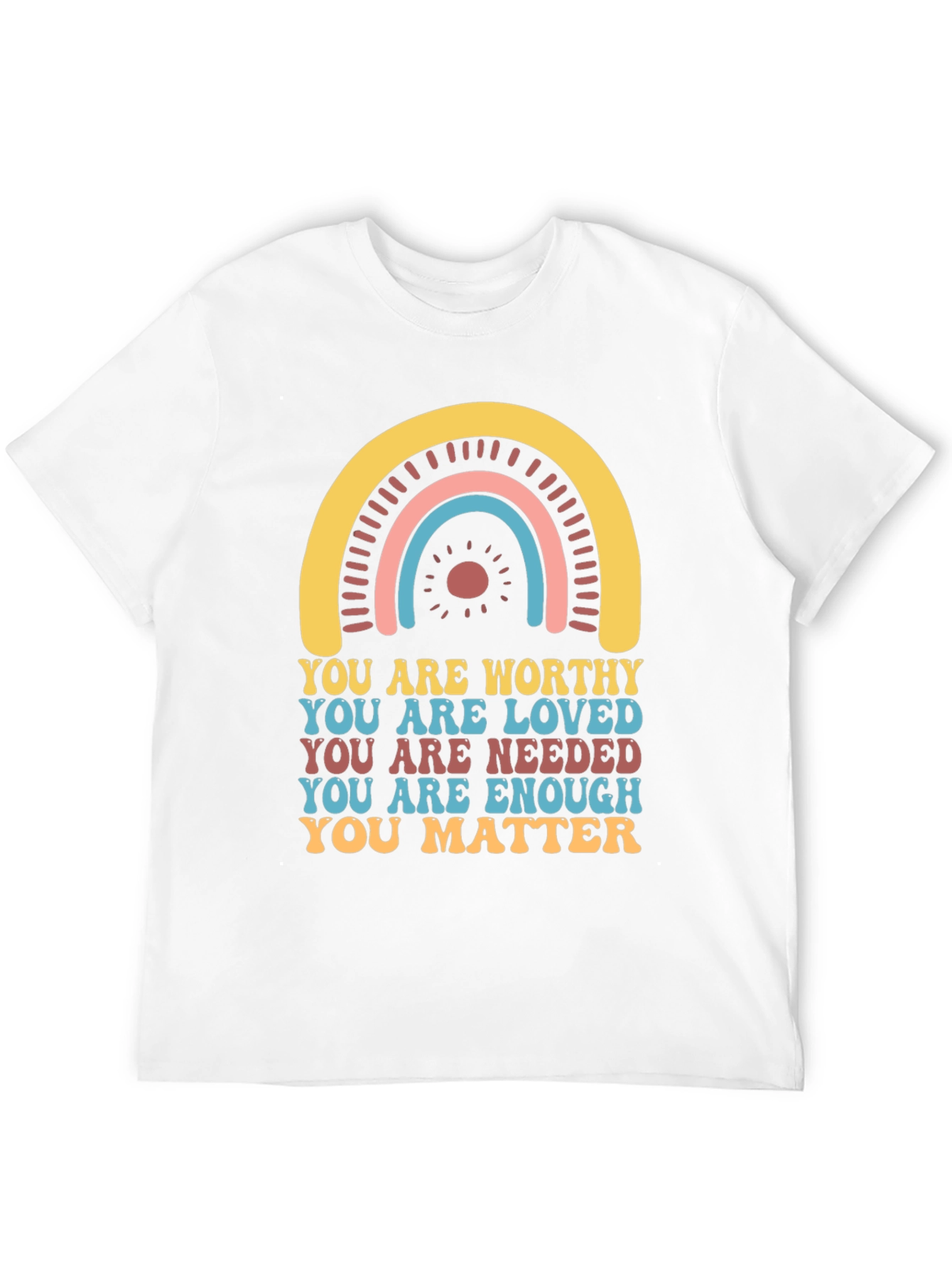 Black Affirmation T-Shirt - You Are Worthy, Loved, Needed view 12