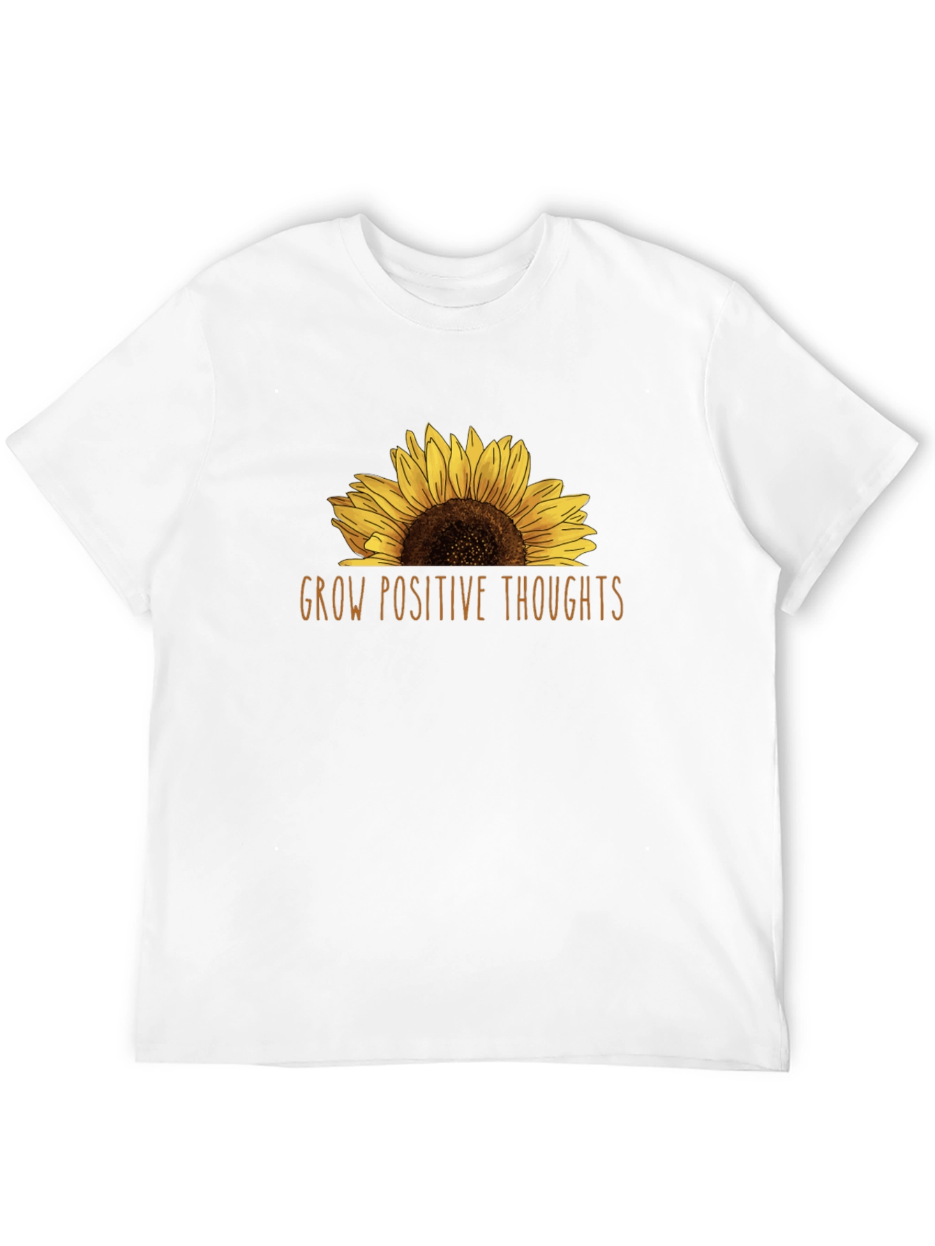 Black Grow Positive Thoughts Sunflower Graphic Tee view 12