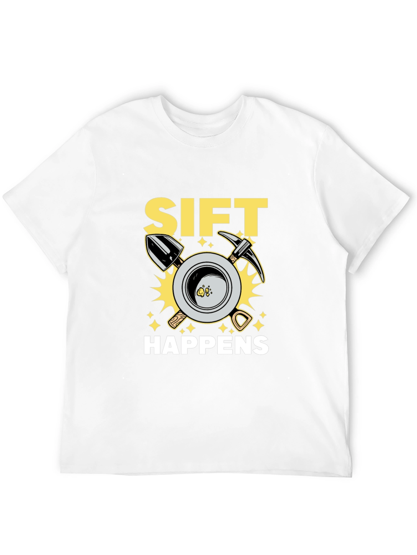 Black Sift Happens Graphic T-Shirt - Gold Mining Humor view 12