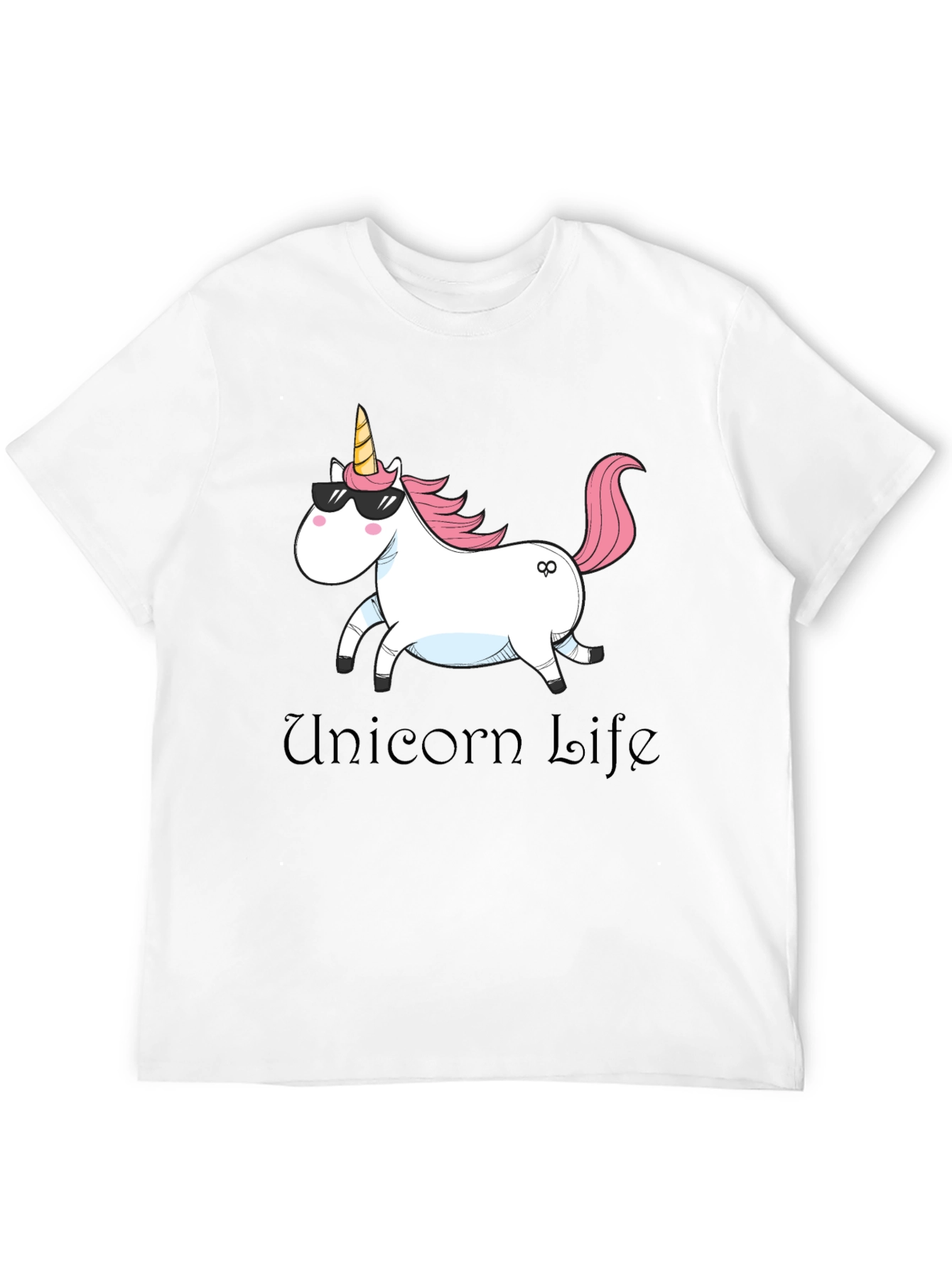 Black Unicorn Life Graphic Tee - Black Cotton Casual Shirt view 12