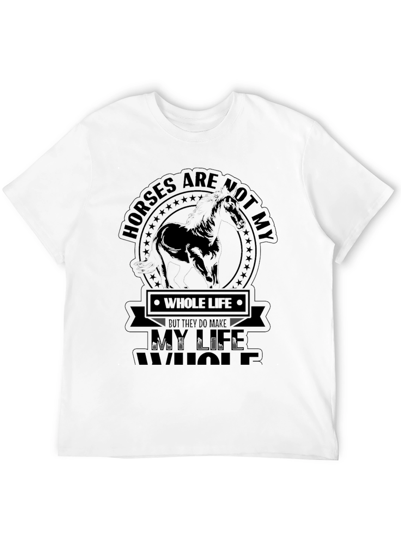 Black Horses My Life Men's Graphic T-Shirt view 12