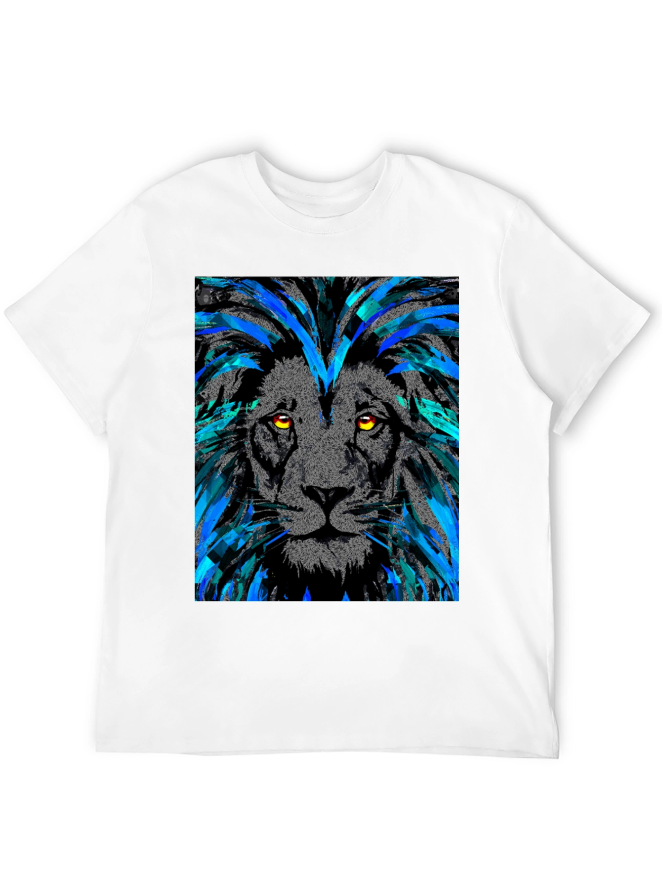 Black Lion Graphic Print Men's Black T-Shirt view 12
