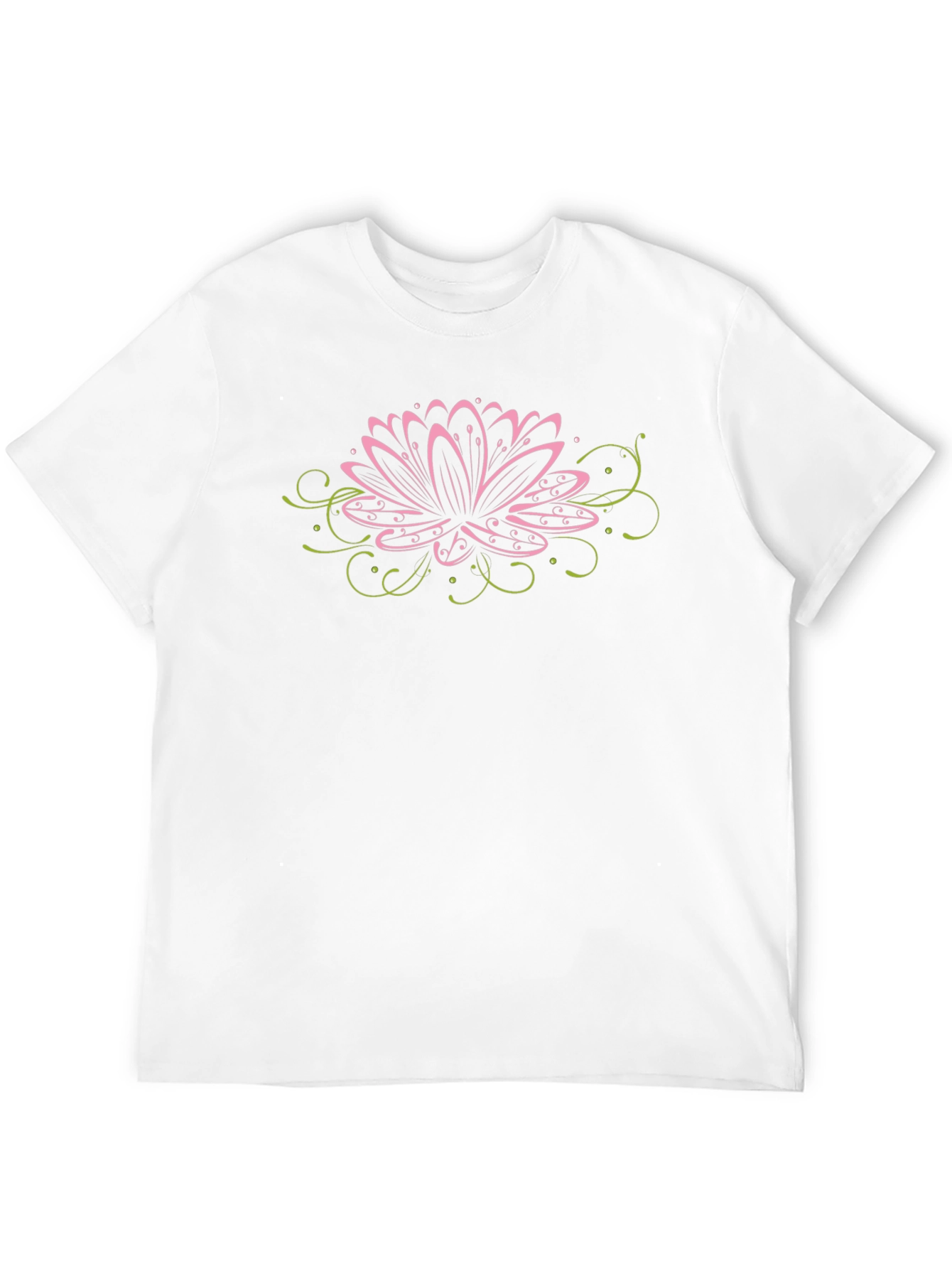 Black Lotus Flower Graphic Tee - Black Cotton T-Shirt view 12