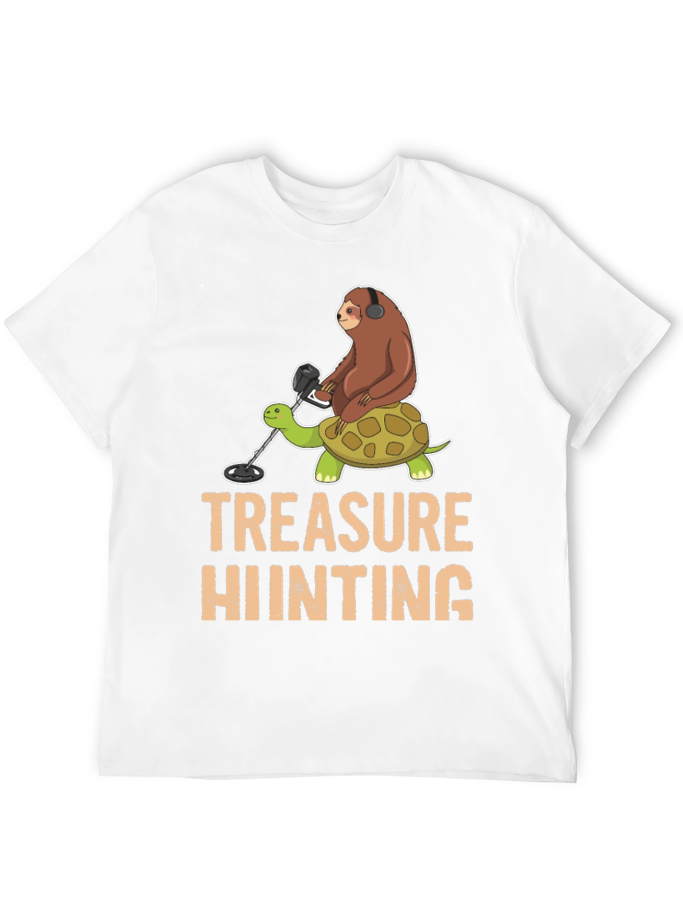 Black Treasure Hunting Sloth Riding Turtle T-Shirt view 12