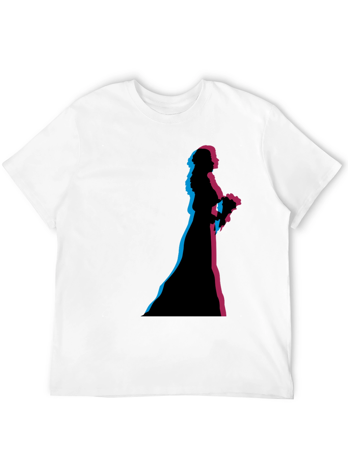 Black Bride Silhouette Graphic Black T-Shirt view 12