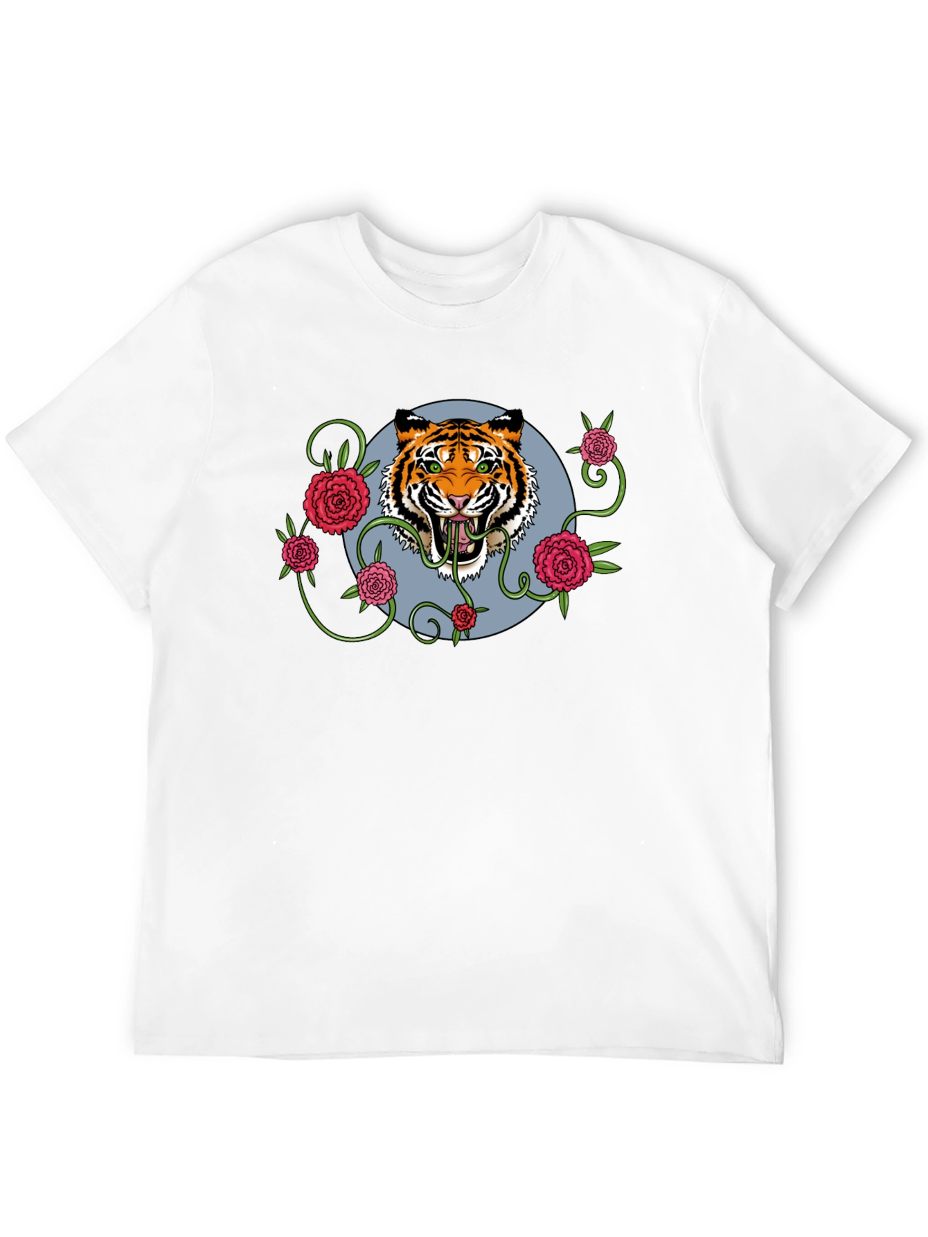 Black Tiger Rose T-Shirt - Men's Black Graphic Tee view 12