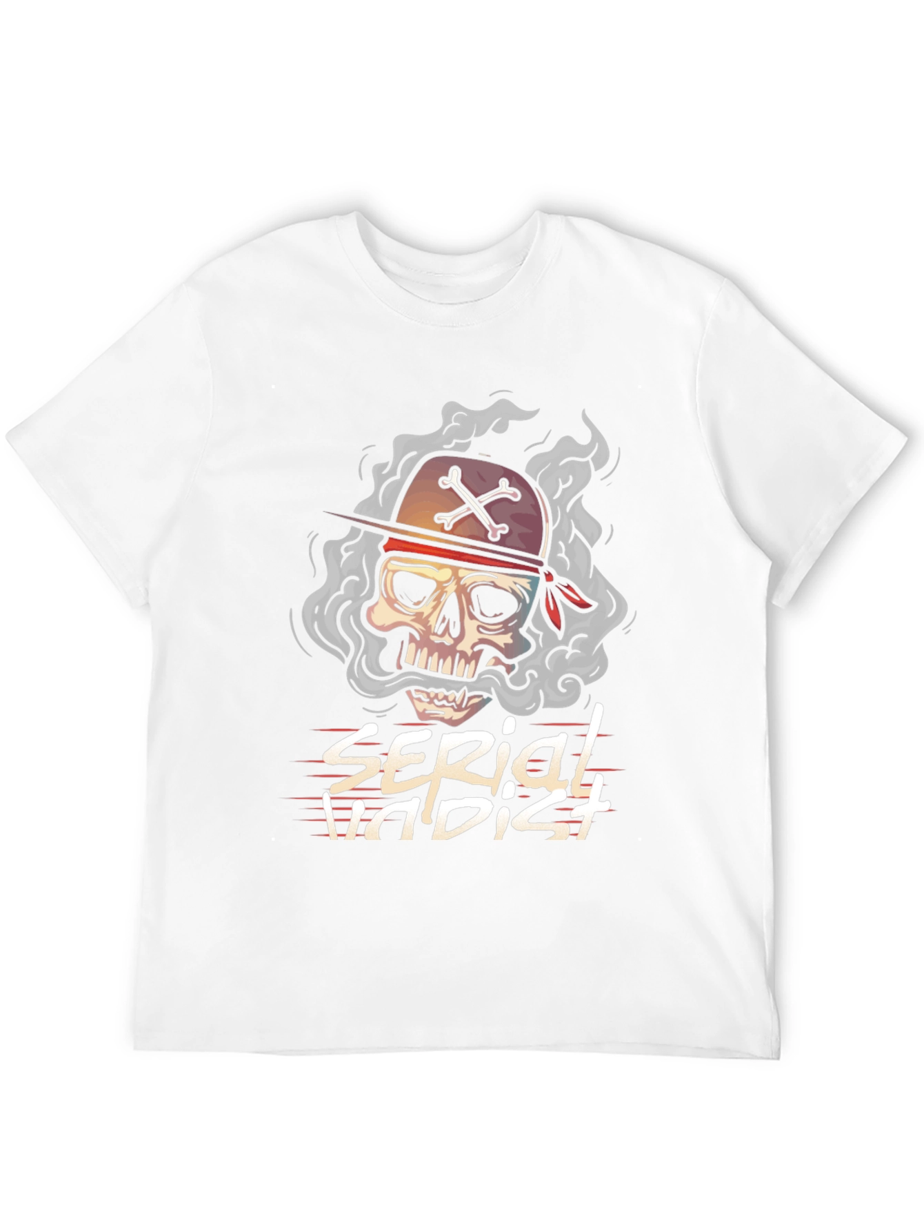 Black Serial Undist T-Shirt: Skull & Crossbones Design view 12