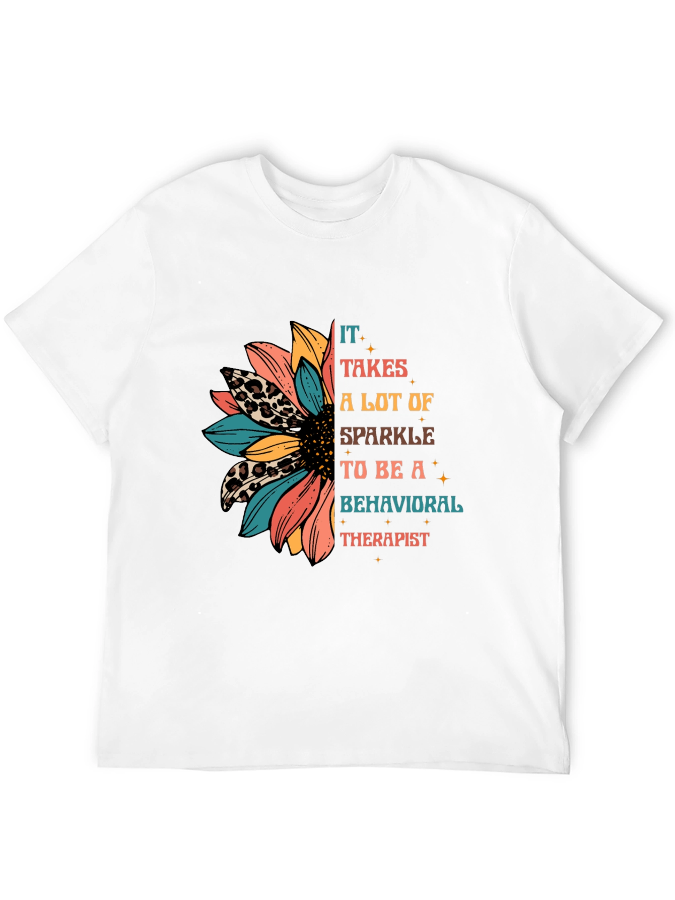 Black Sparkle Behavioral Therapist T-Shirt view 12