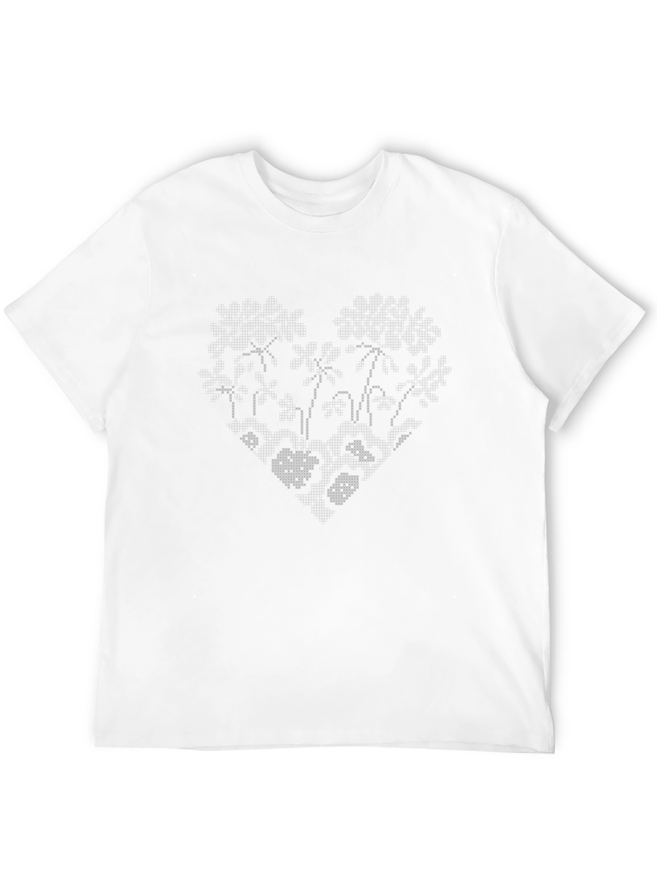 Black Floral Heart Graphic Print Black Tee view 12