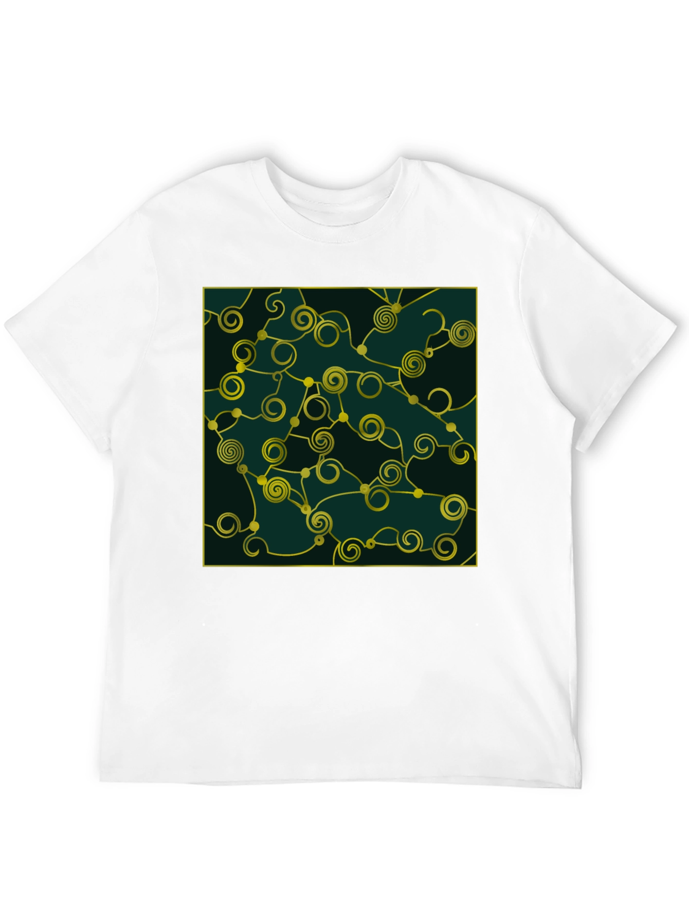 Black Abstract Swirl Graphic Black T-Shirt view 12