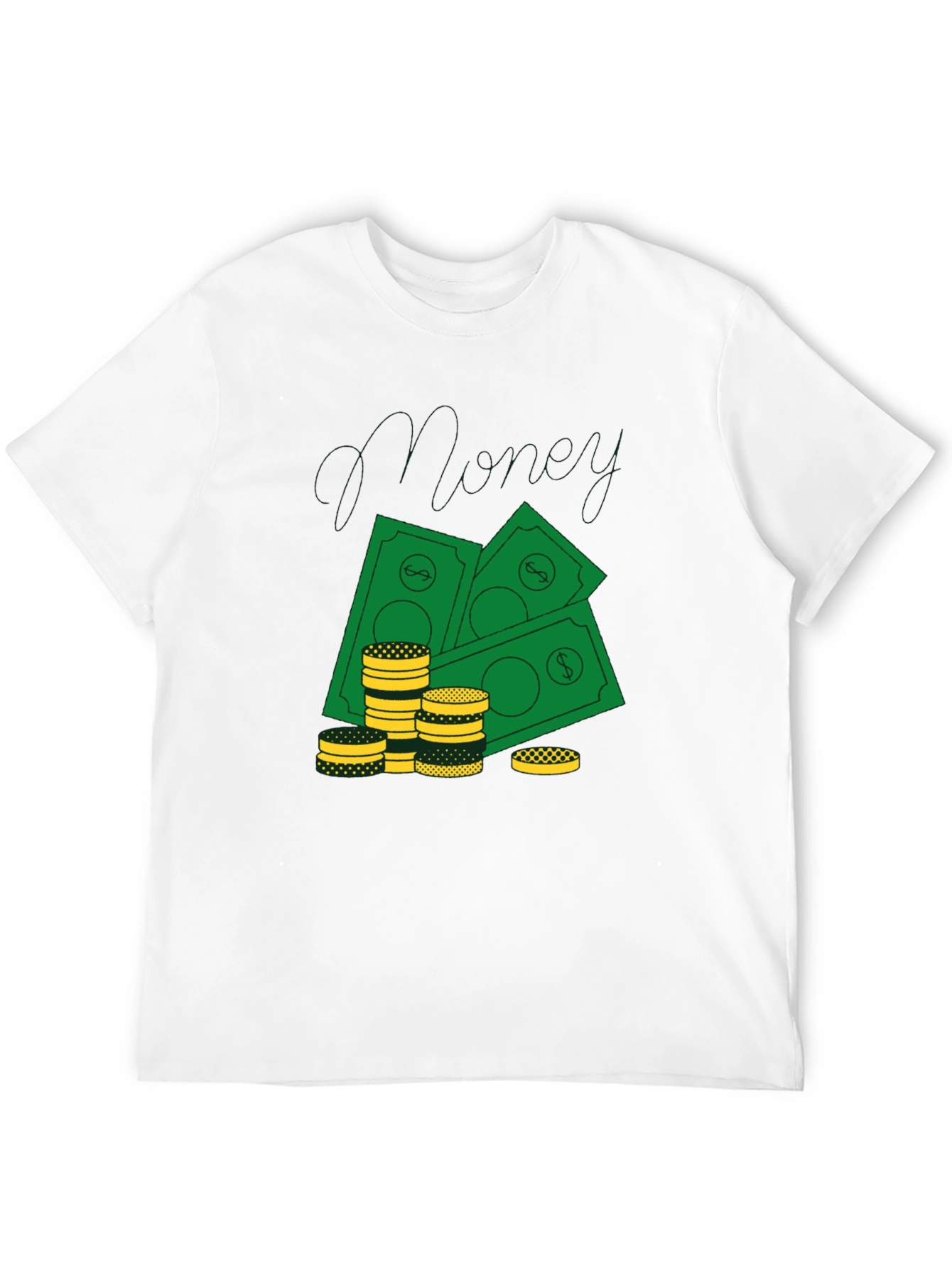 Black Money Graphic Print Black T-Shirt view 12