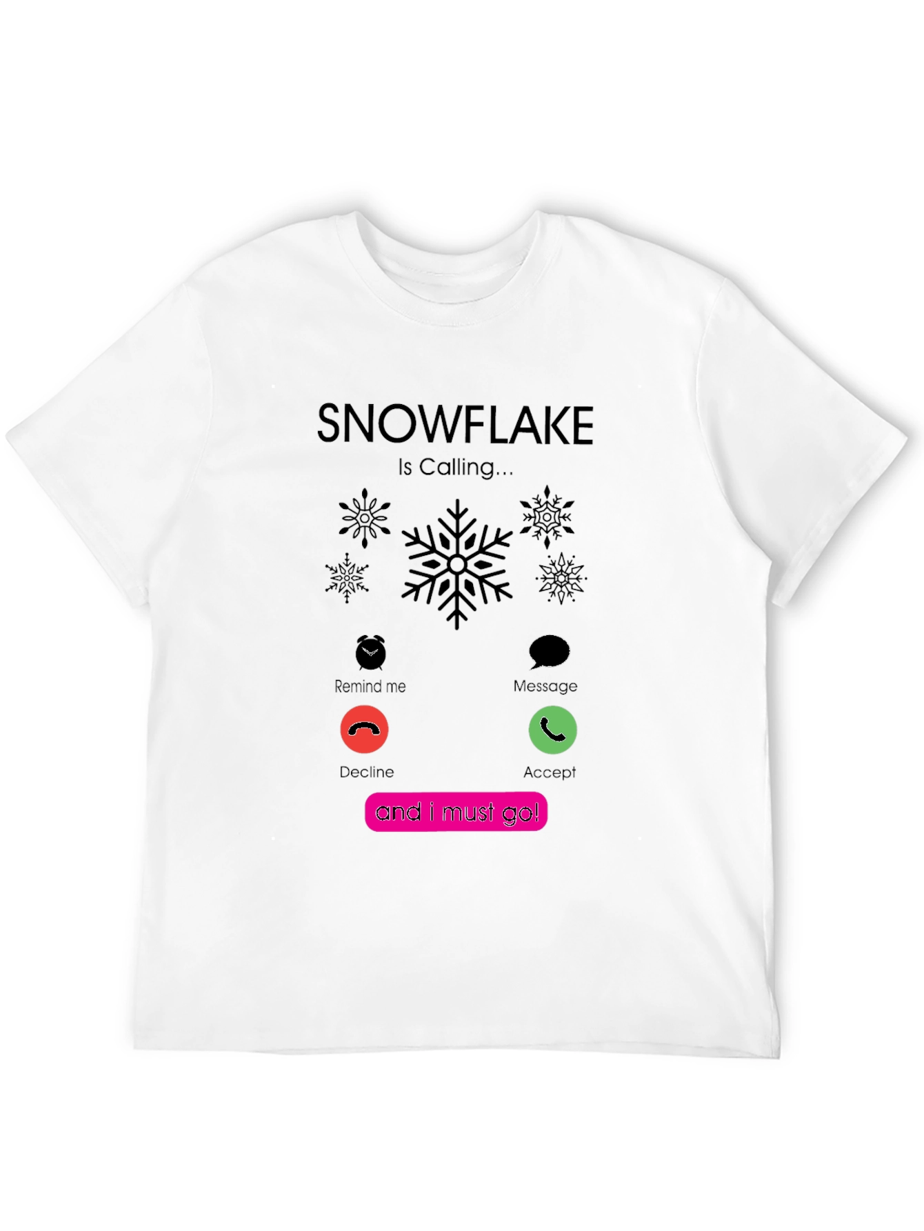 Black Snowflake Is Calling T-Shirt - Trendy Graphic Tee view 12