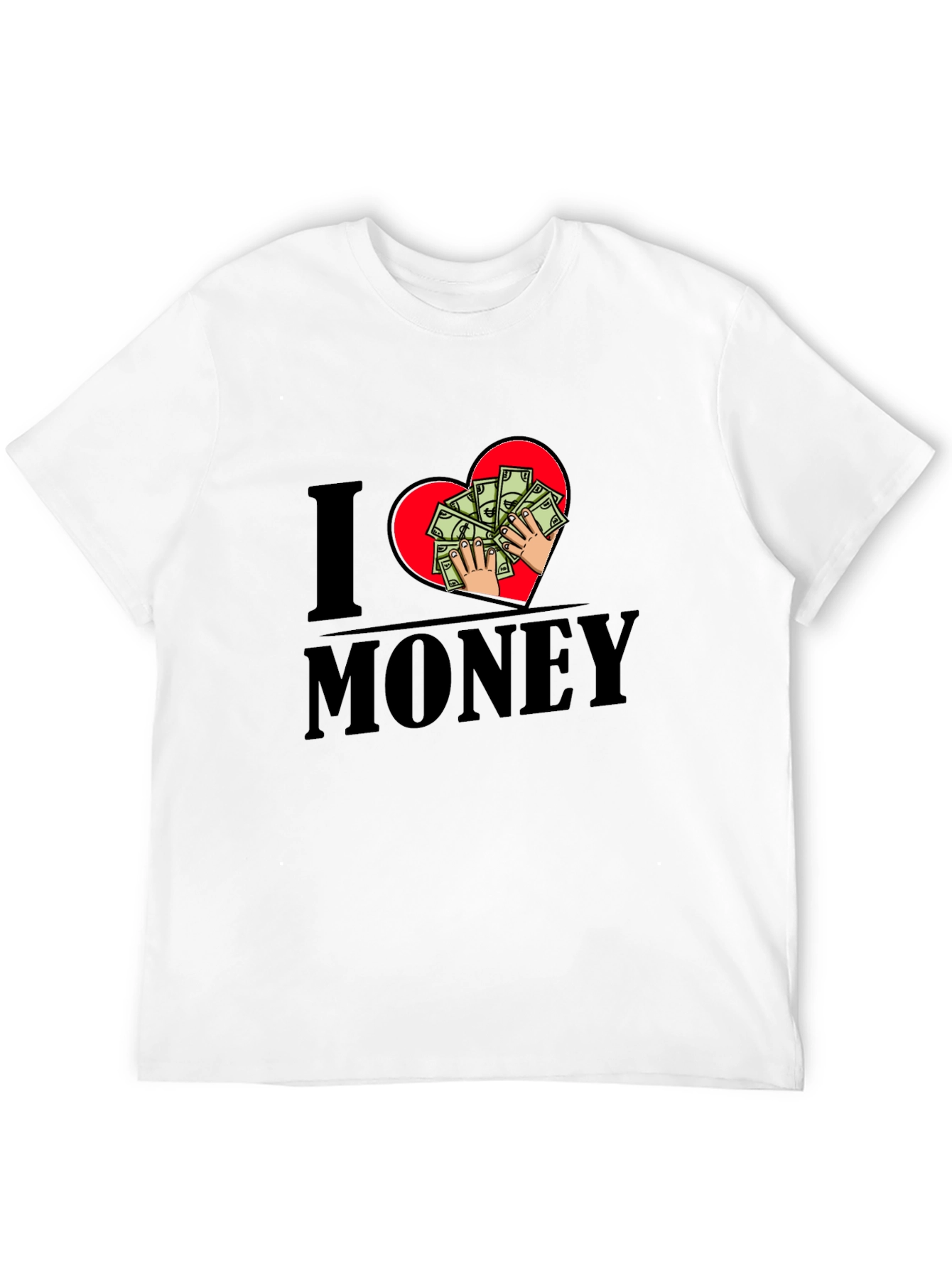 Black I Love Money Graphic T-Shirt - Black Cotton Tee view 12