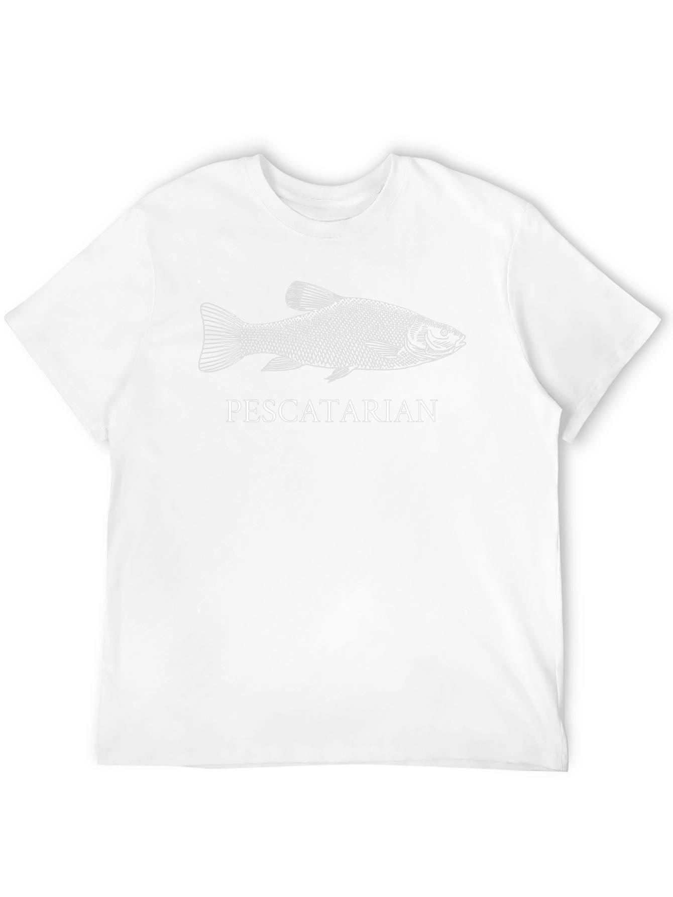 Black Pescetarian Fish Graphic Tee - Unisex Black T-Shirt view 12