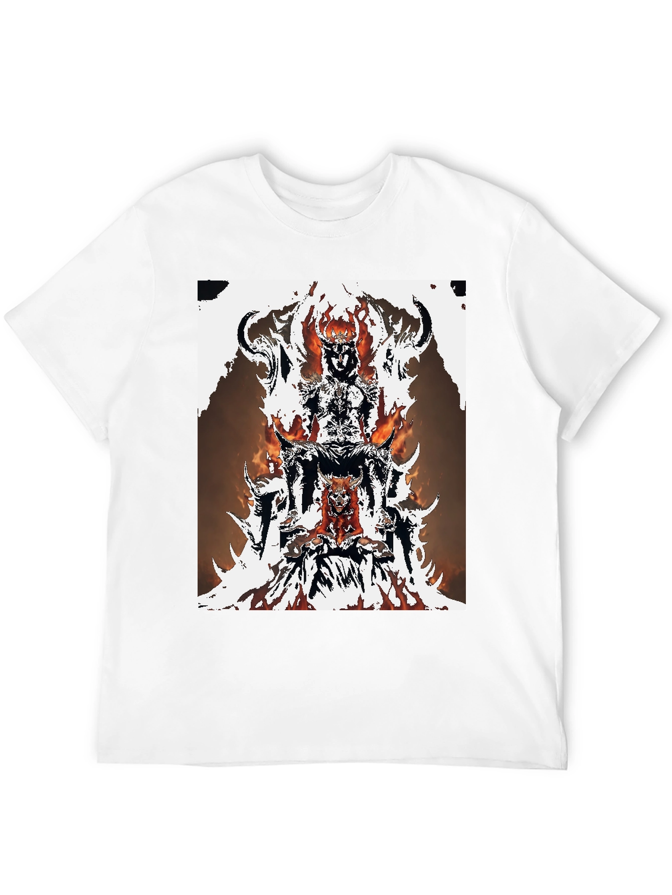 Black Fiery Throne Graphic Tee - Black Cotton Blend view 12