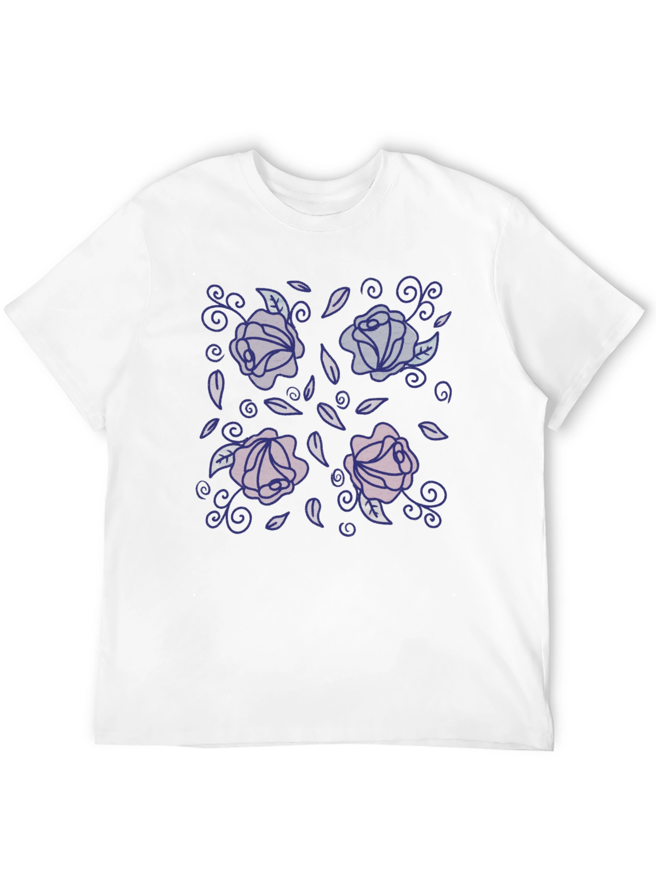 Black Floral Print Black T-Shirt - Stylish Casual Wear view 12