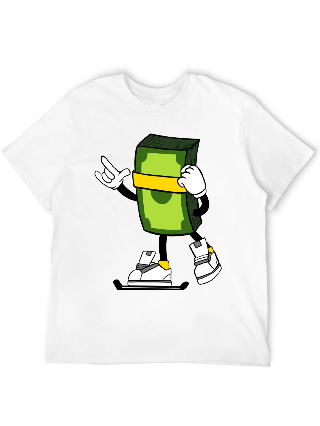 Black Cartoon Money Stack Graphic Tee view 12