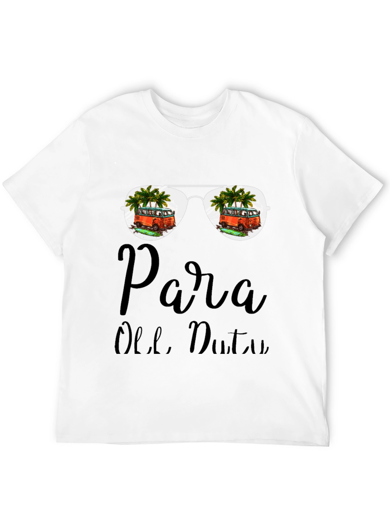 Black Para Olle, Duty T-Shirt: Beach Van Sunglasses Design view 12