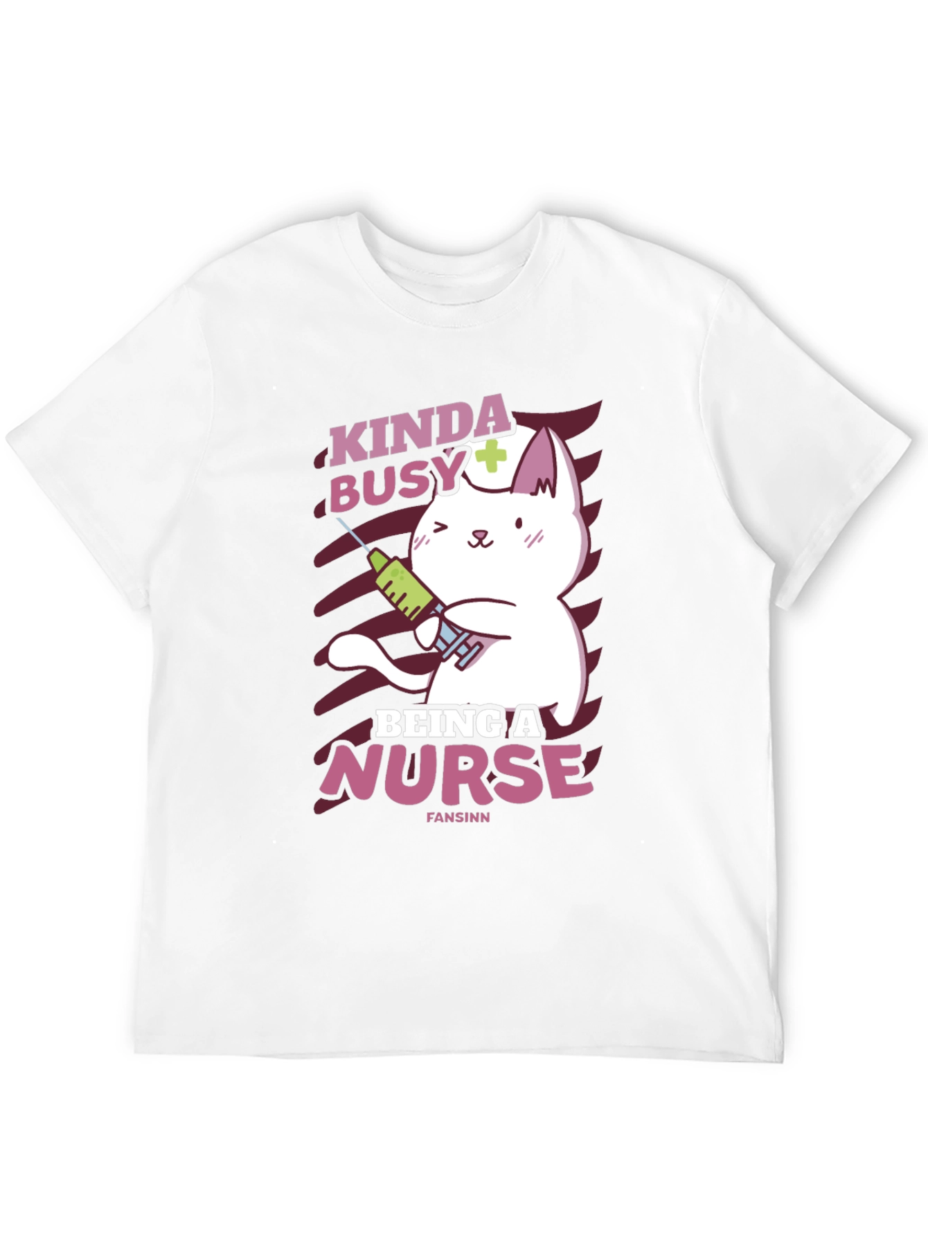 Black Kinda Busy Being a Nurse Funny Cat T-Shirt view 12