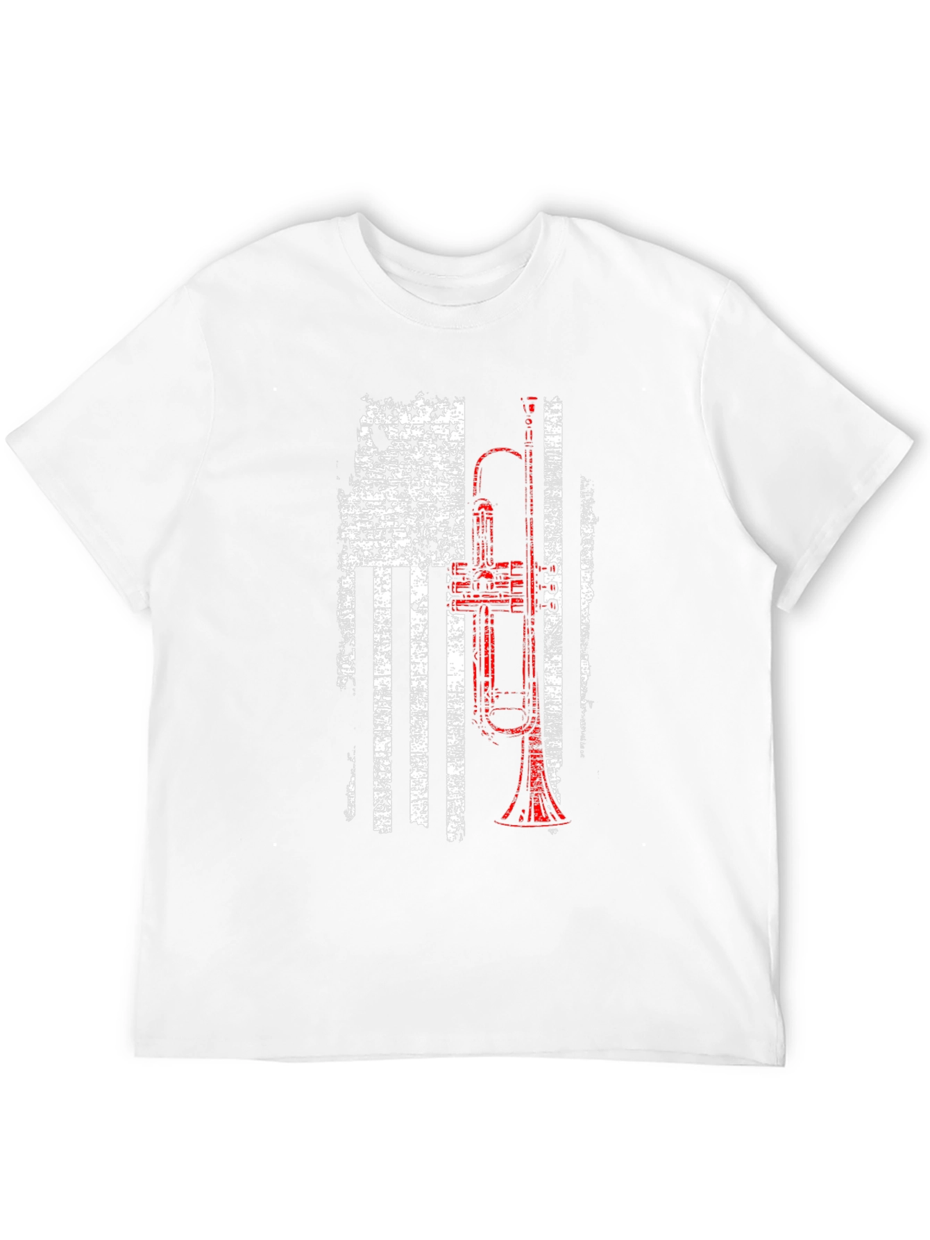 Black Trumpet American Flag Patriotic T-Shirt view 12