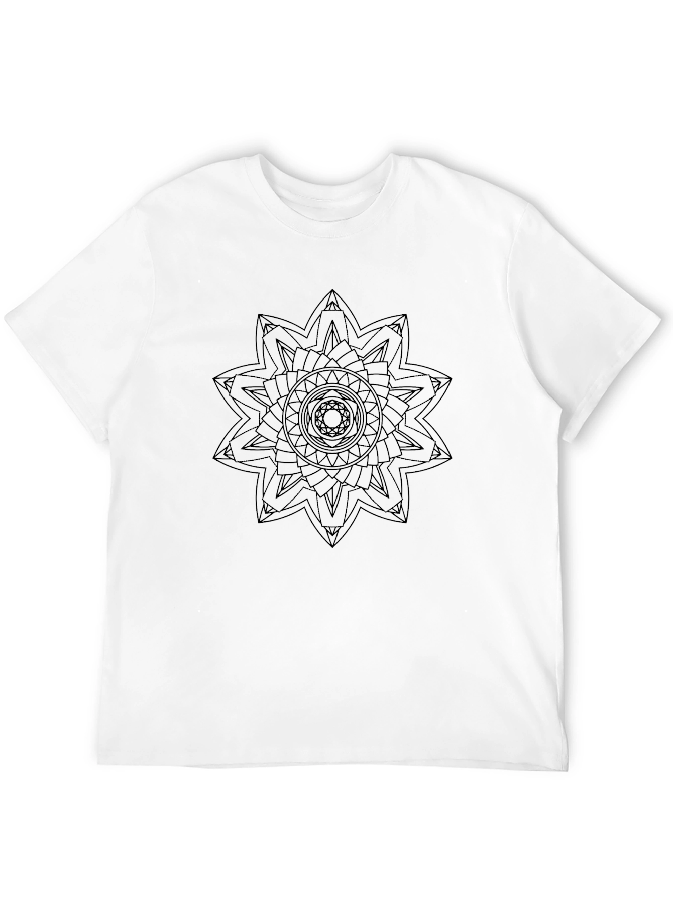 Black Black T-Shirt with Geometric Star Design view 12