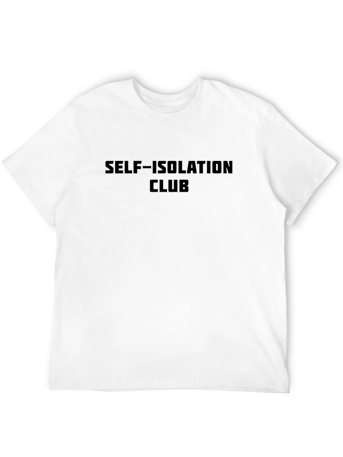 Black Self-Isolation Club T-Shirt - Black Crew Neck view 12
