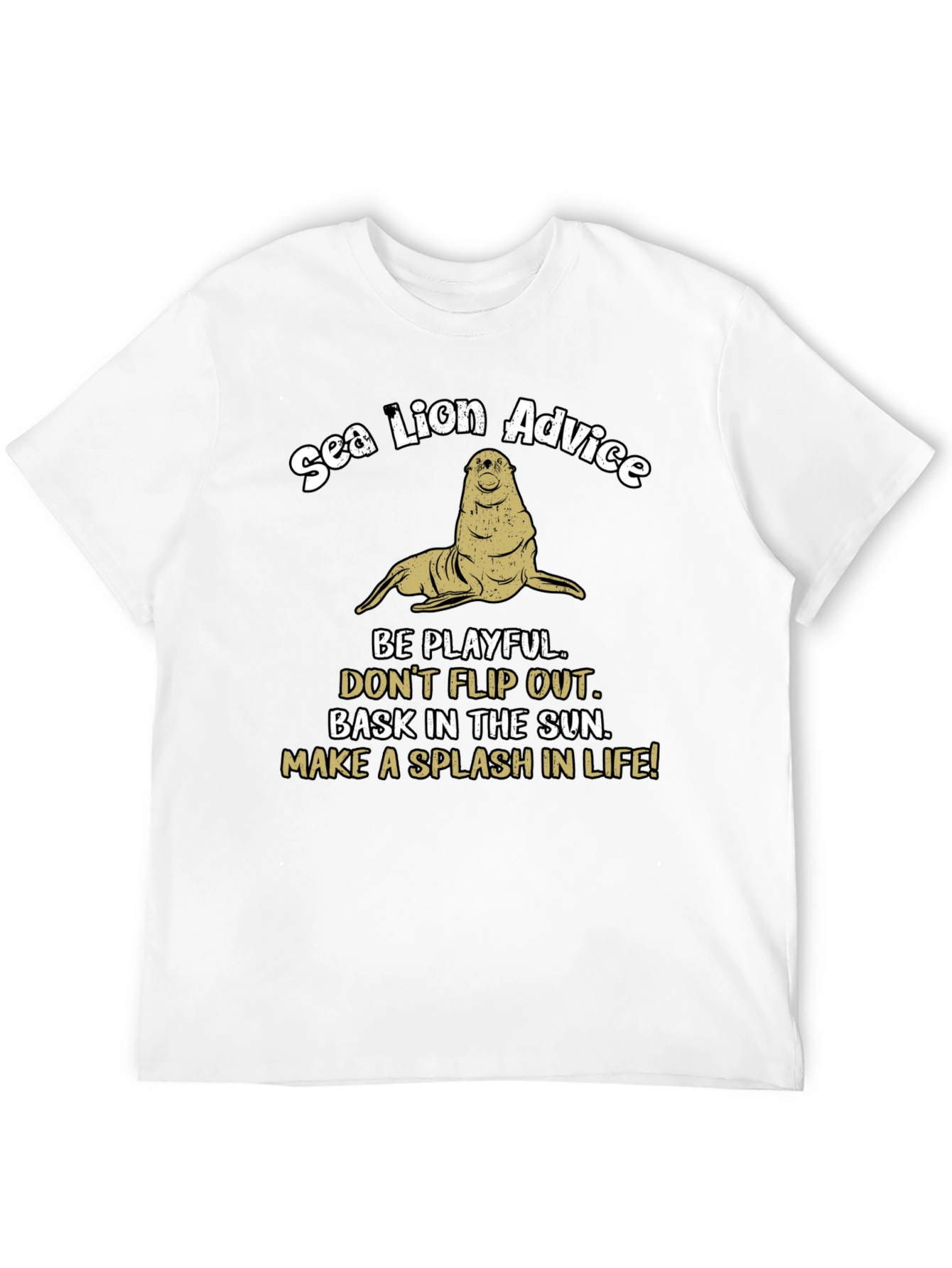 Black Sea Lion Advice Graphic T-Shirt view 12