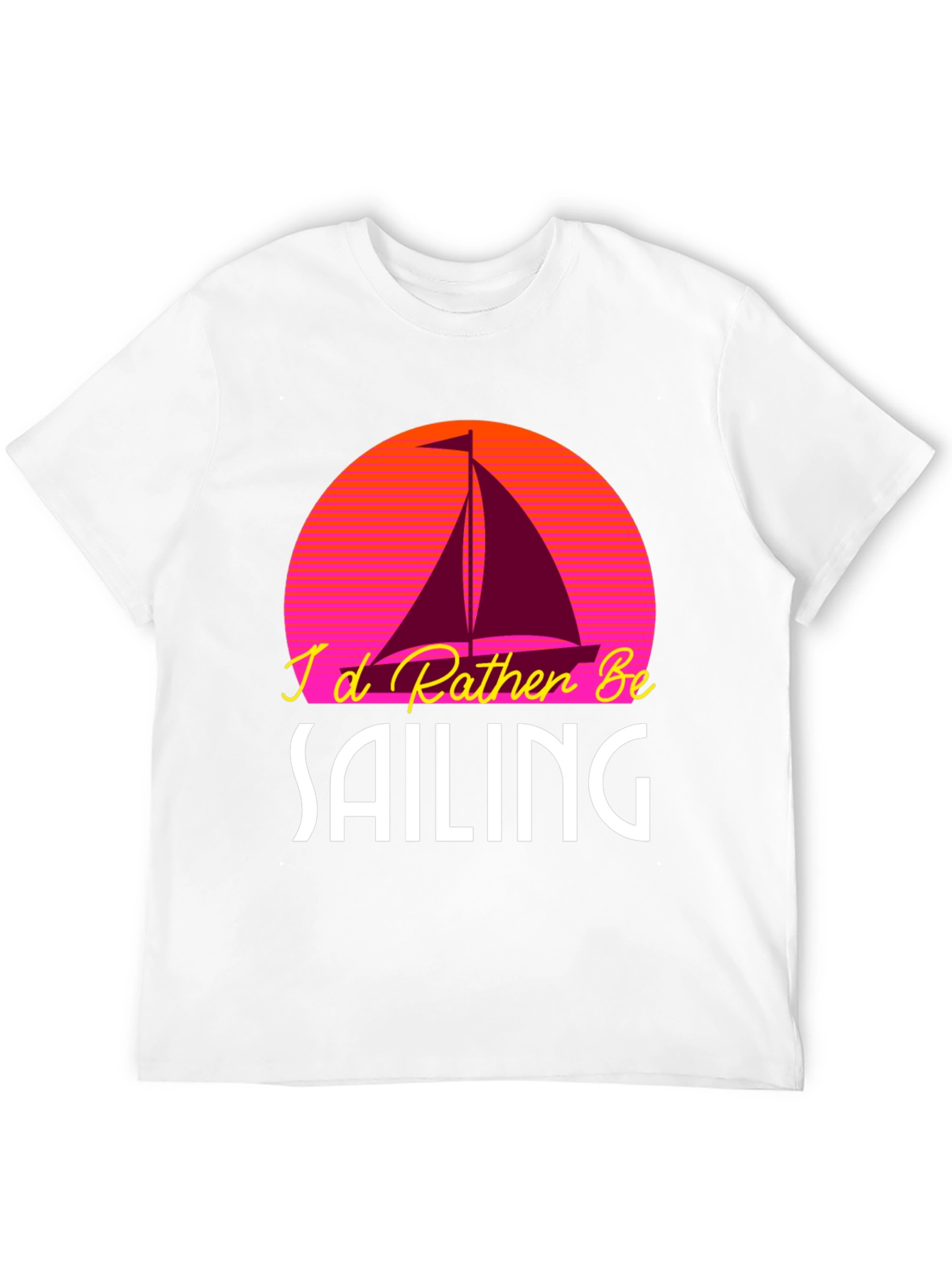 Black I'd Rather Be Sailing T-Shirt view 12