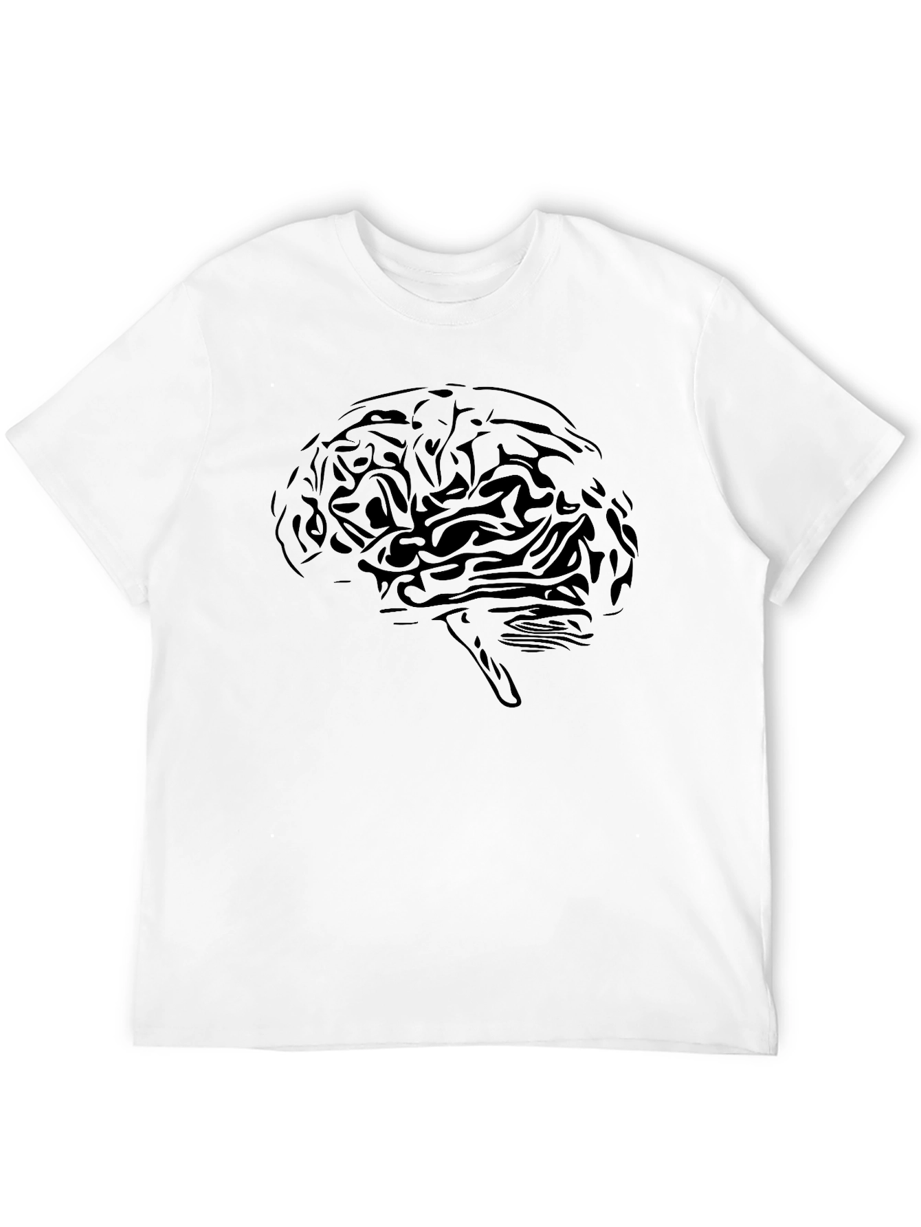 Black Brain Graphic Tee - Black Cotton T-Shirt view 12