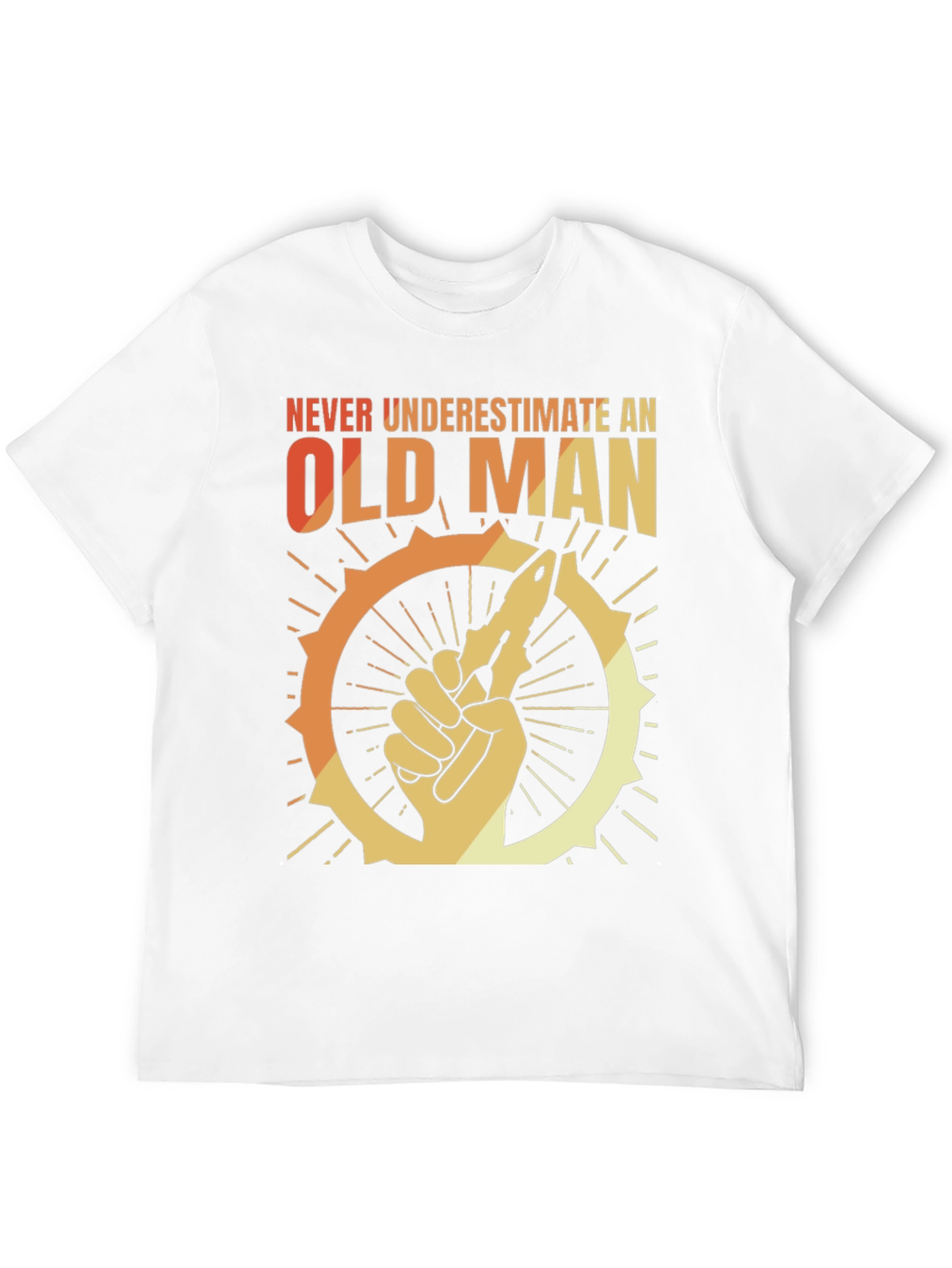 Black Never Underestimate an Old Man Graphic T-Shirt view 12