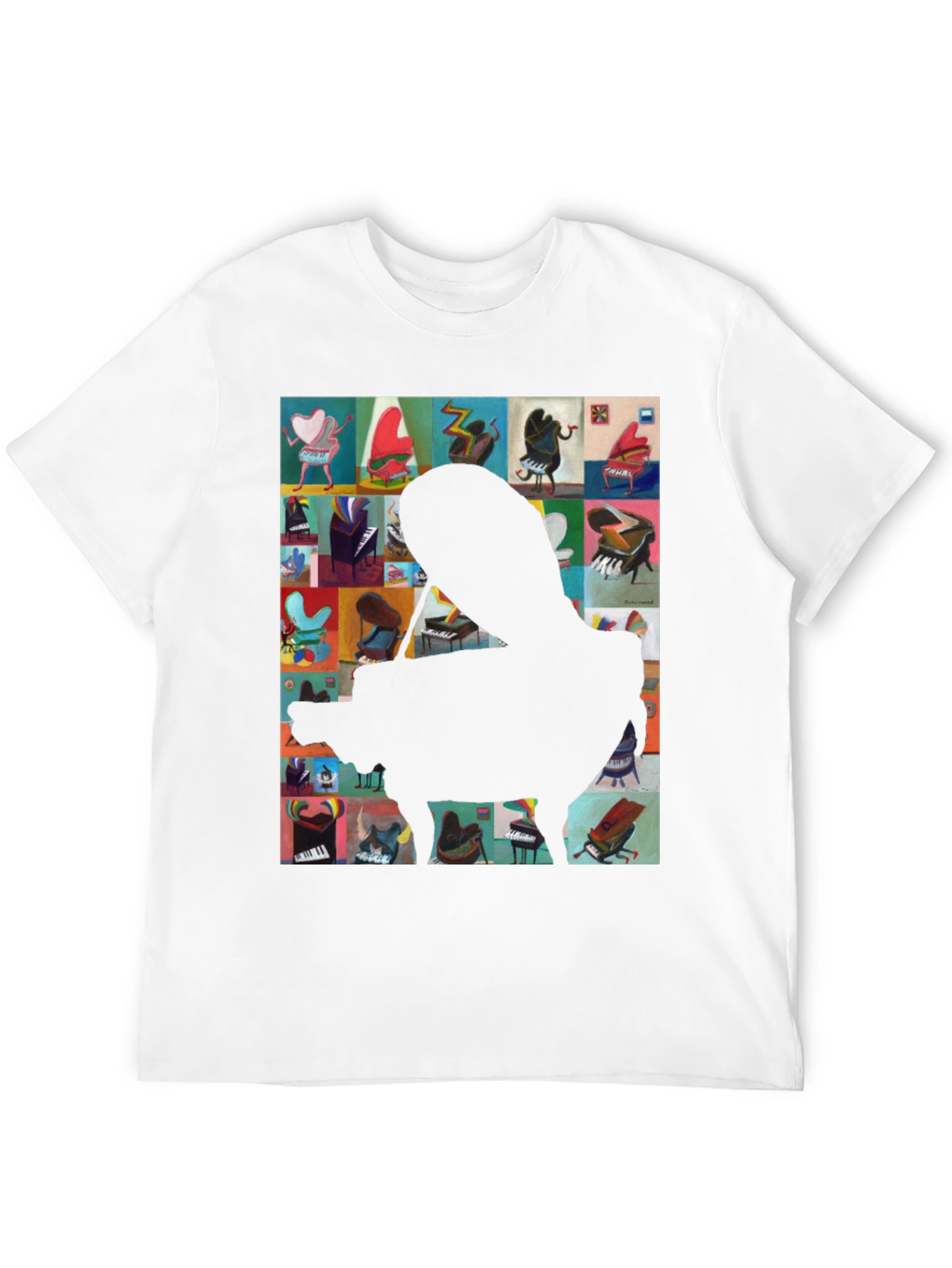 Black Piano Art Graphic Tee - Music Lover T-Shirt view 12