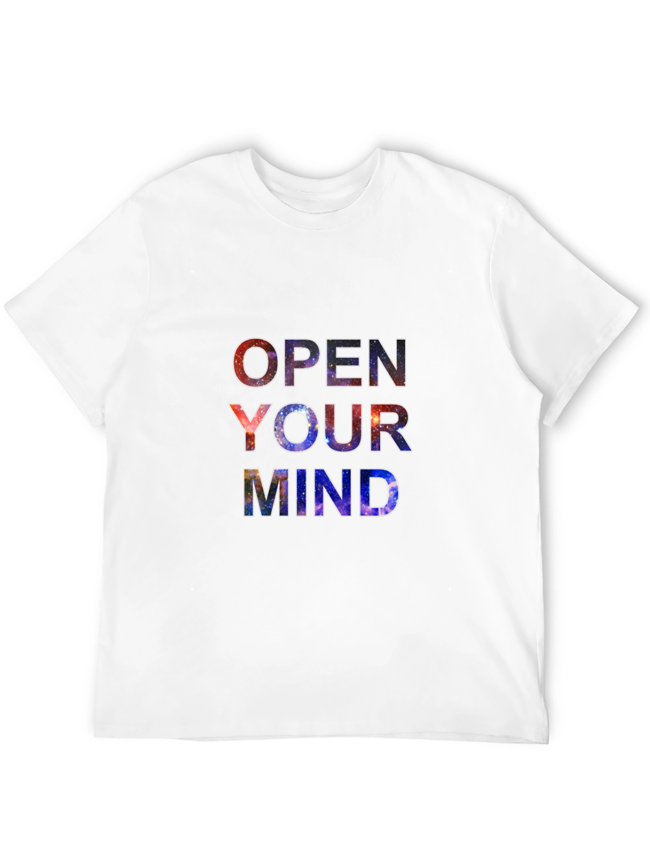 Black Open Your Mind Galaxy Print Black T-Shirt view 12