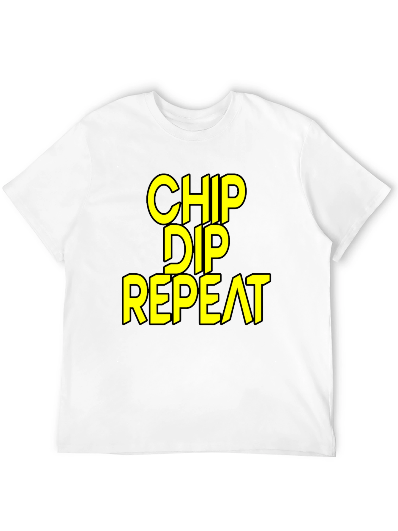 Black Chip Dip Repeat - Funny Foodie T-Shirt view 12