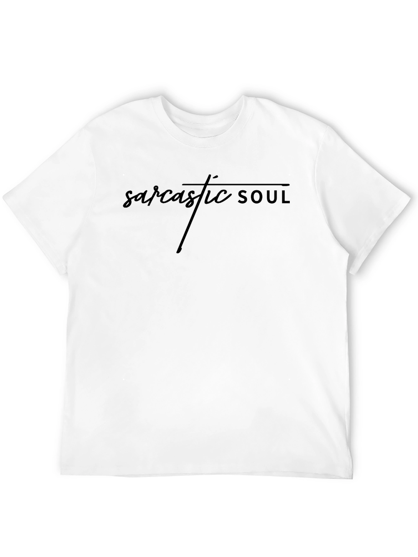 Black Sarcastic Soul Graphic Print Black T-Shirt view 12