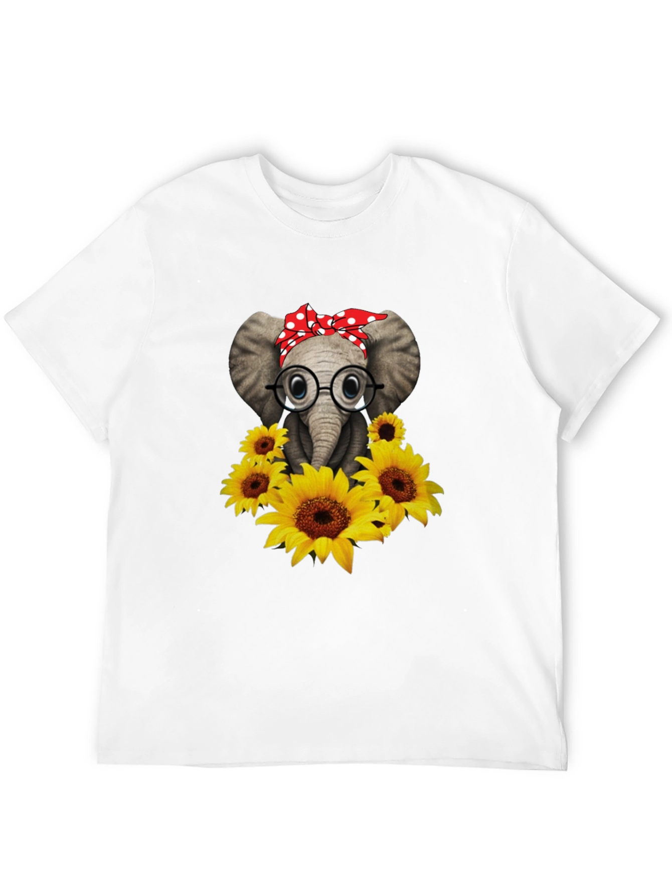 Black Elephant with Sunflowers Graphic Tee view 12