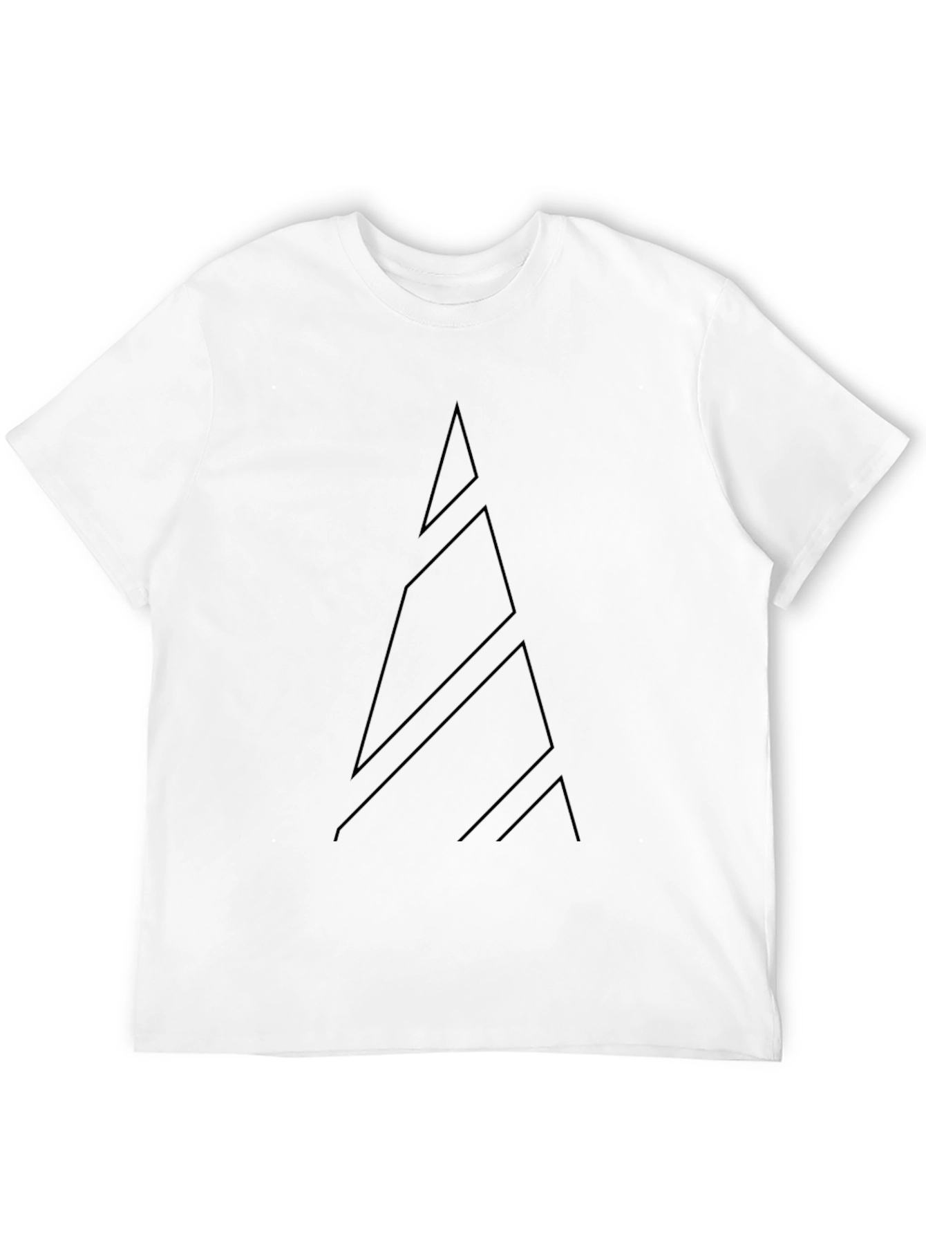 Black Geometric Mountain Black T-Shirt view 12