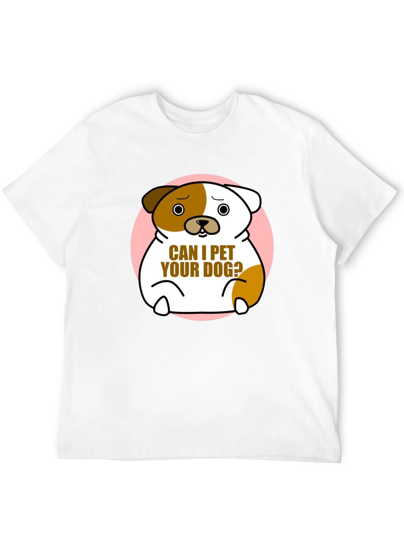Cute Dog Graphic T-Shirt - "Can I Pet Your Dog?" Black Cotton Tee - 12