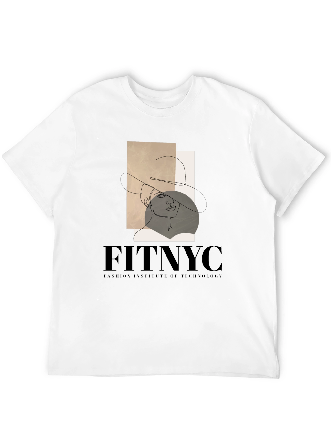 Black FITNYC Fashion Tee: Stylish Line Art Design view 12