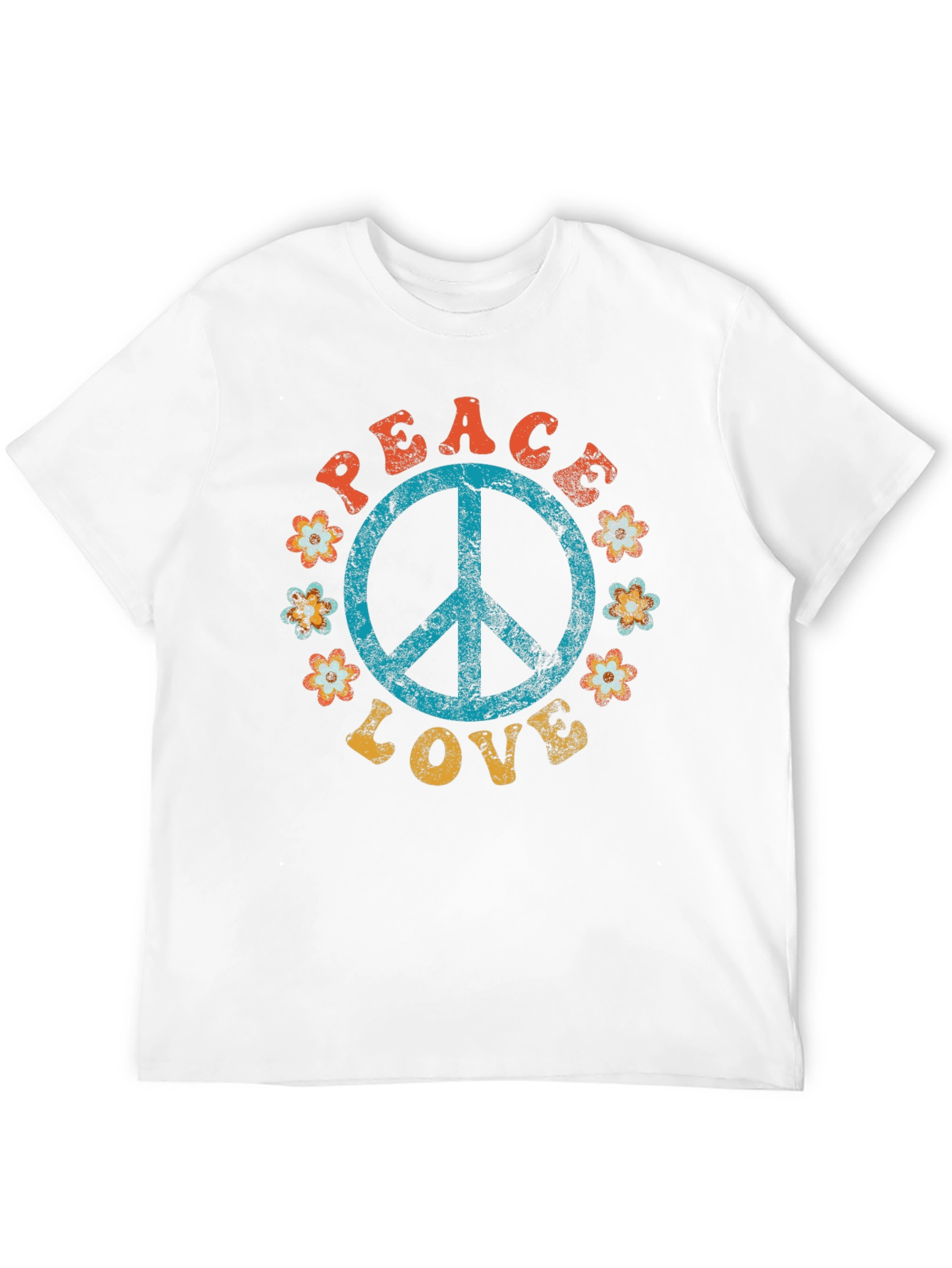 Black Peace & Love Retro T-Shirt view 12