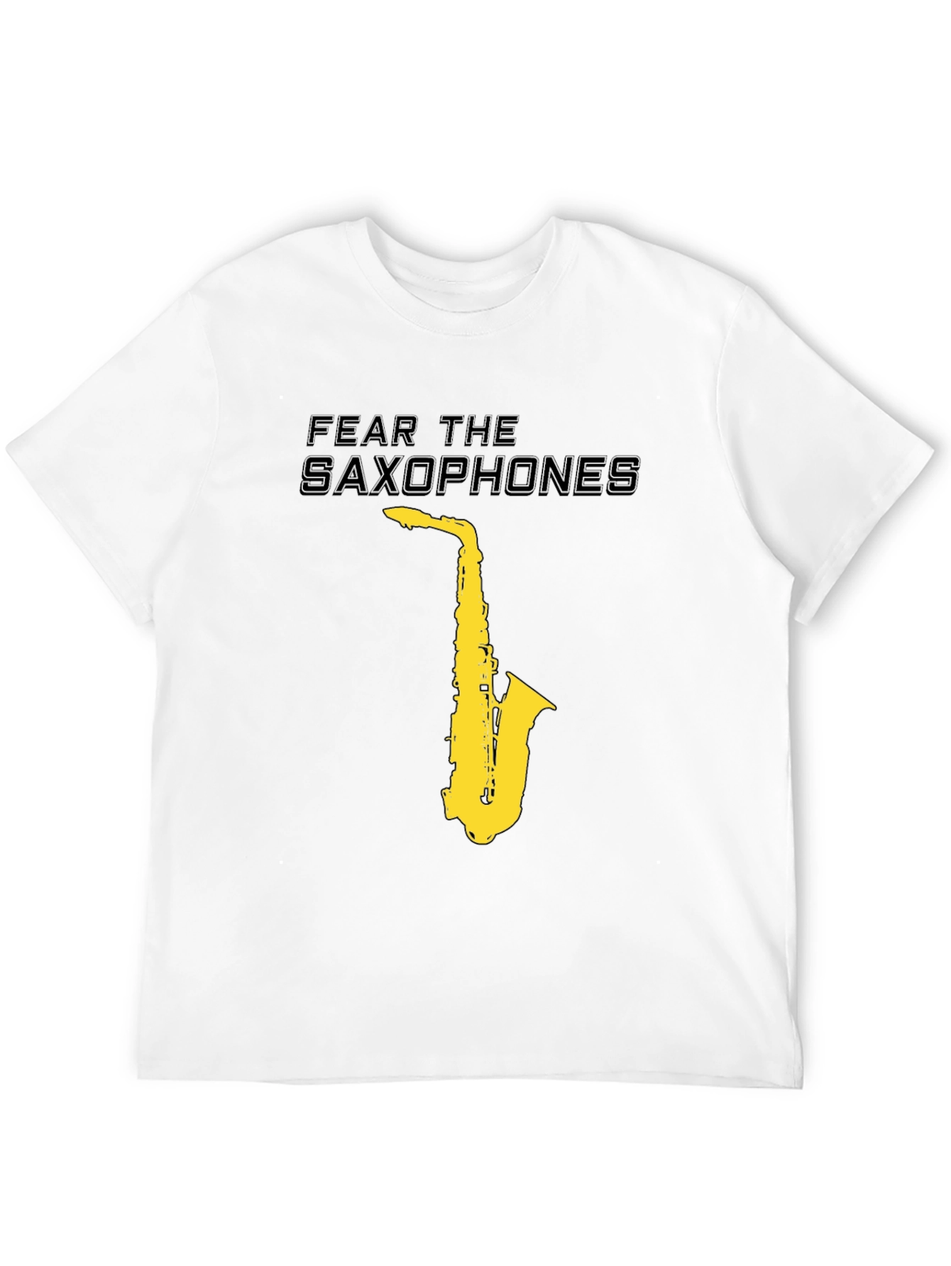 Black Fear the Saxophones Graphic Black T-Shirt view 12