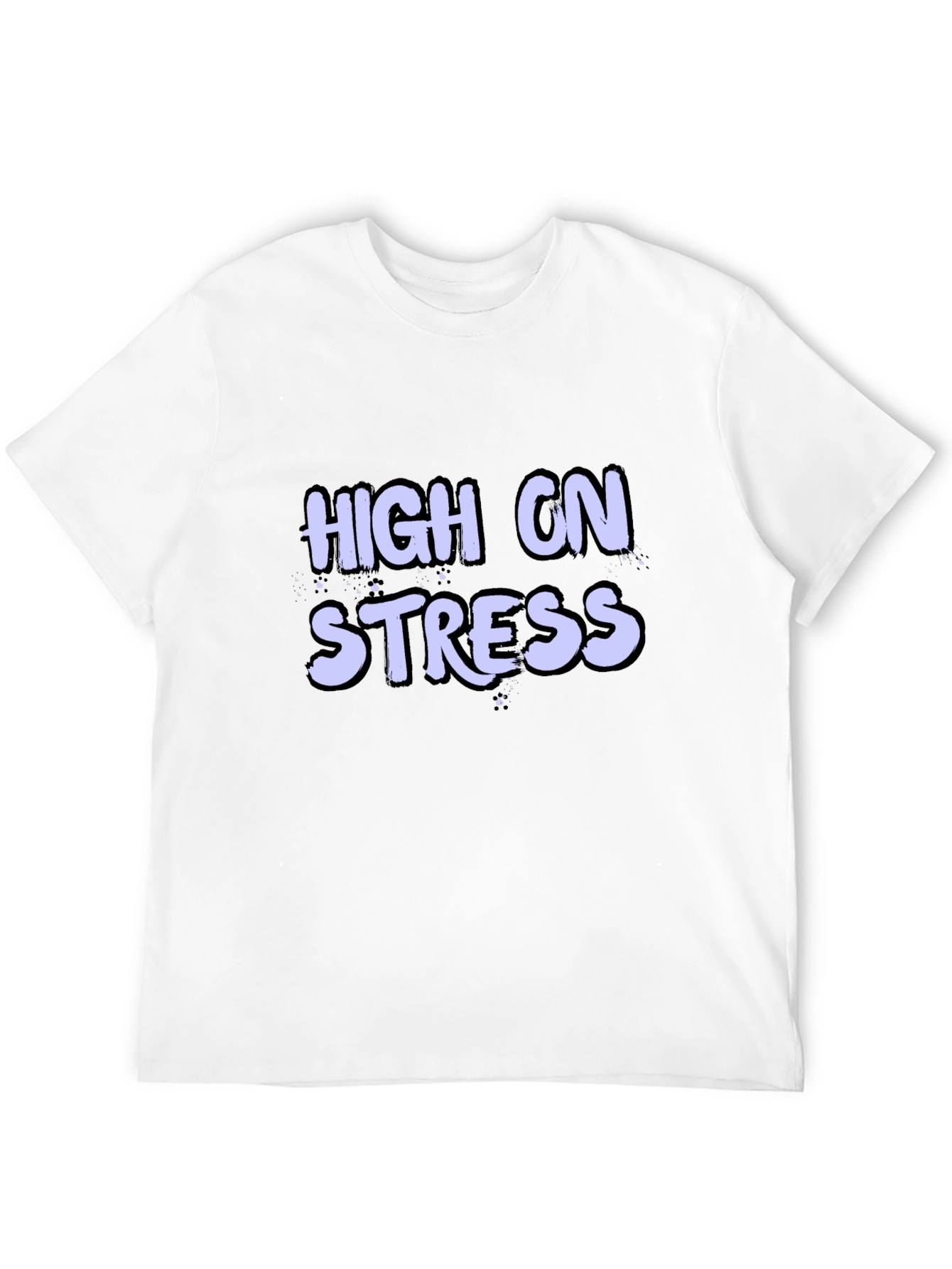 Black High on Stress Graphic T-Shirt - Black Crew Neck view 12