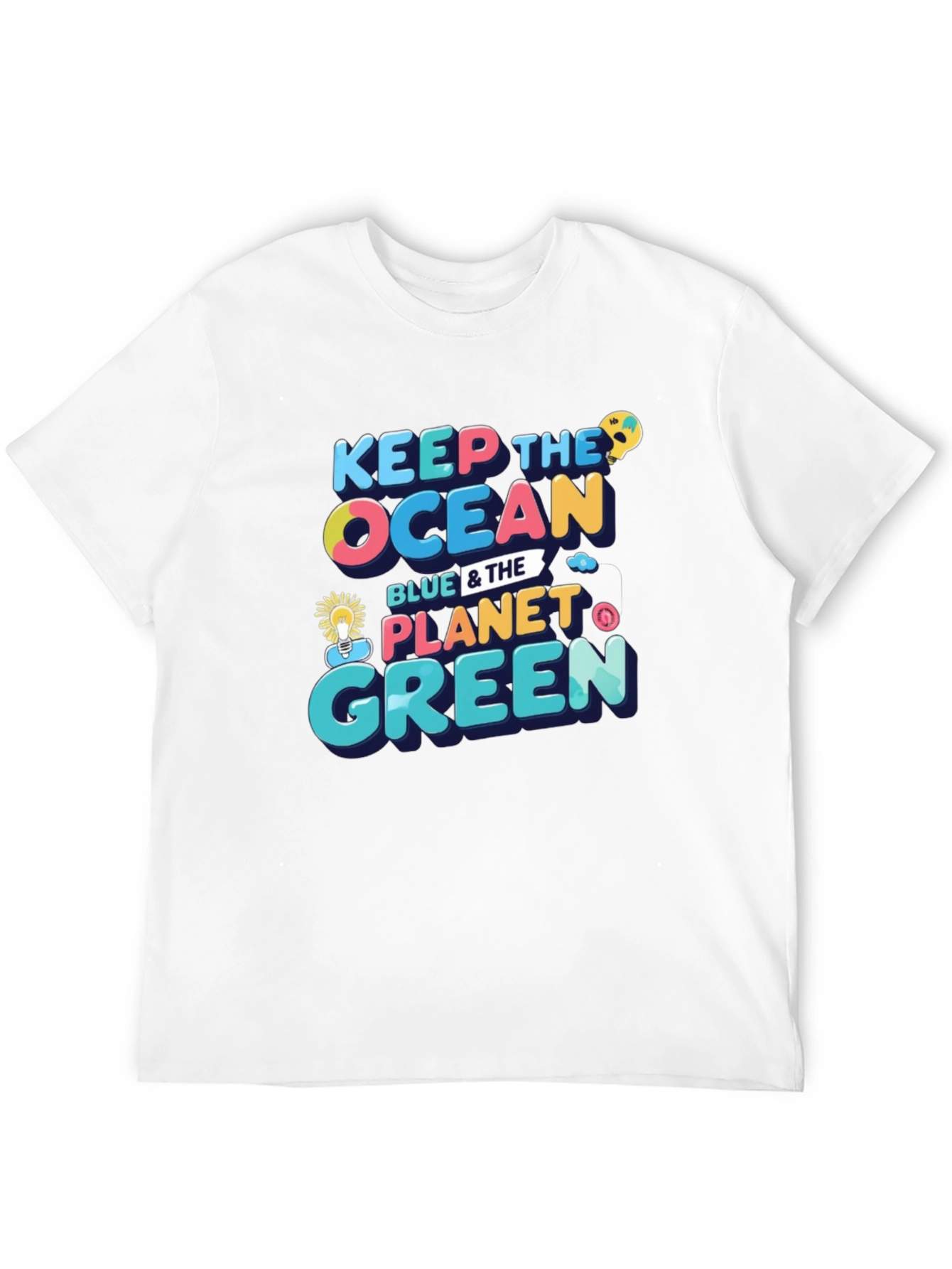 Black Keep the Ocean Blue & the Planet Green Black T-Shirt view 12