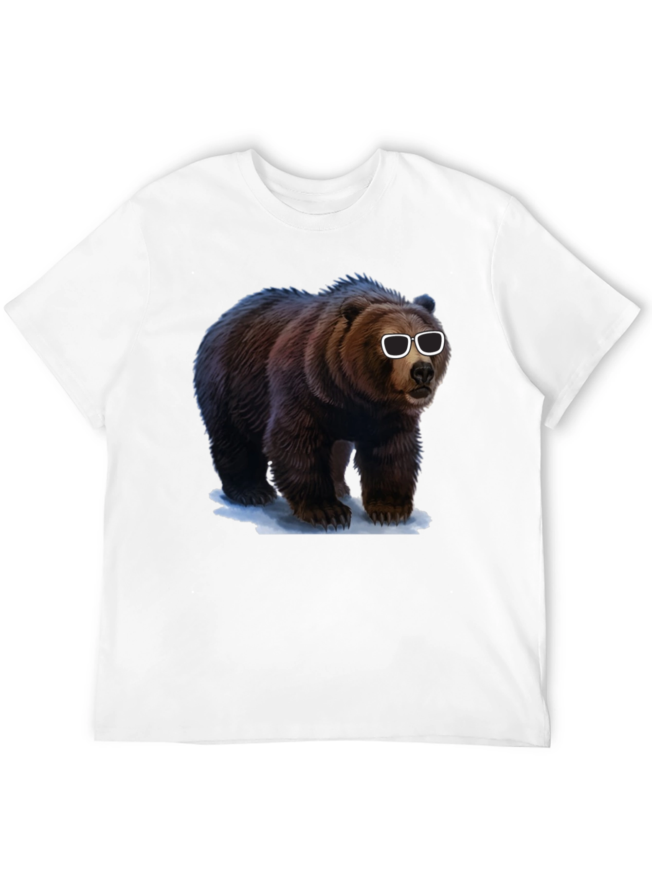 Black Cool Bear Graphic Tee - Black Cotton T-Shirt view 12