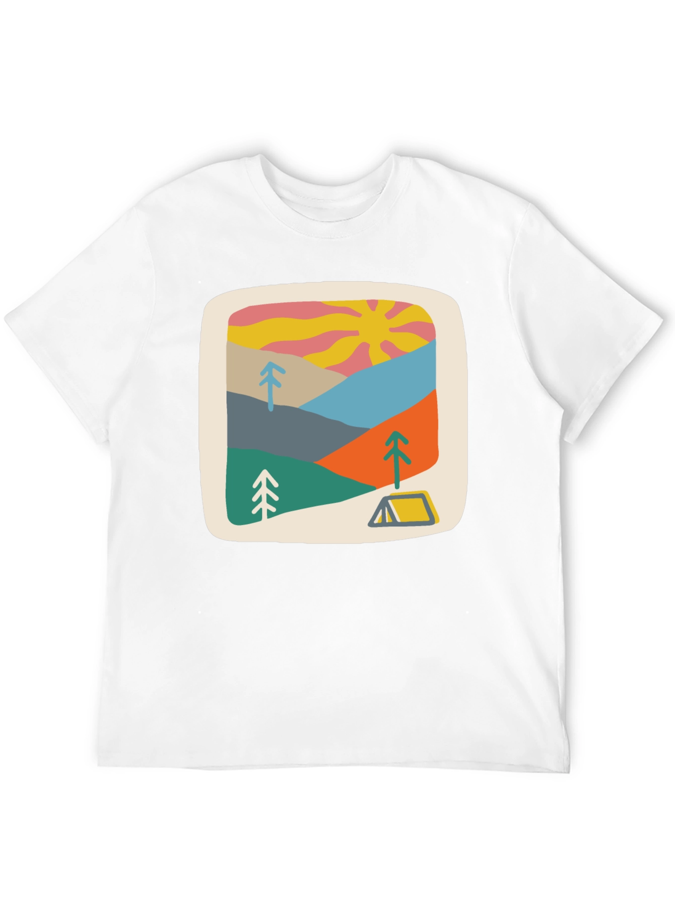 Black Retro Camping Scene Graphic Tee - Unisex view 12