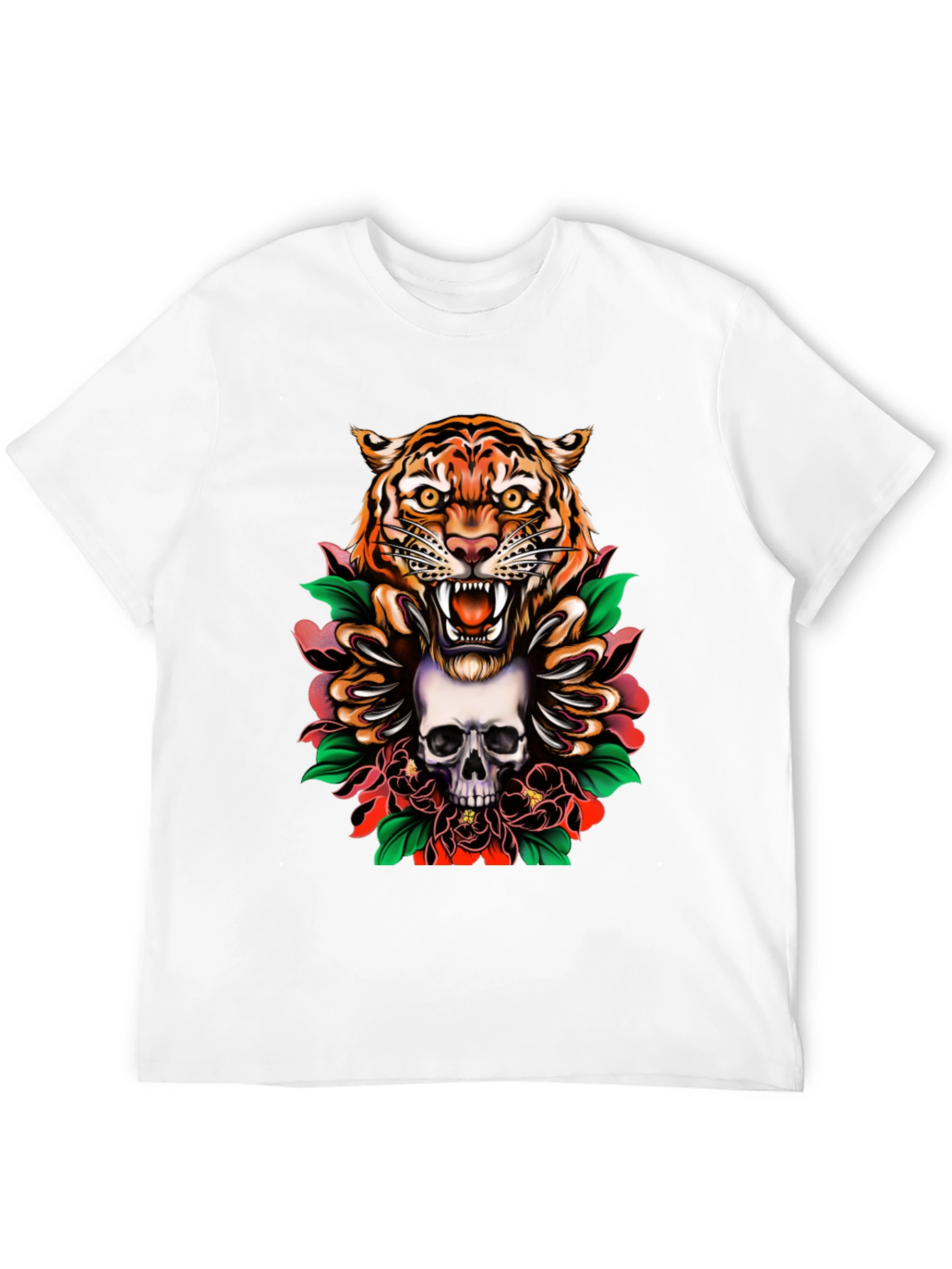 Tiger & Skull Graphic Tee - Edgy Streetwear - 12