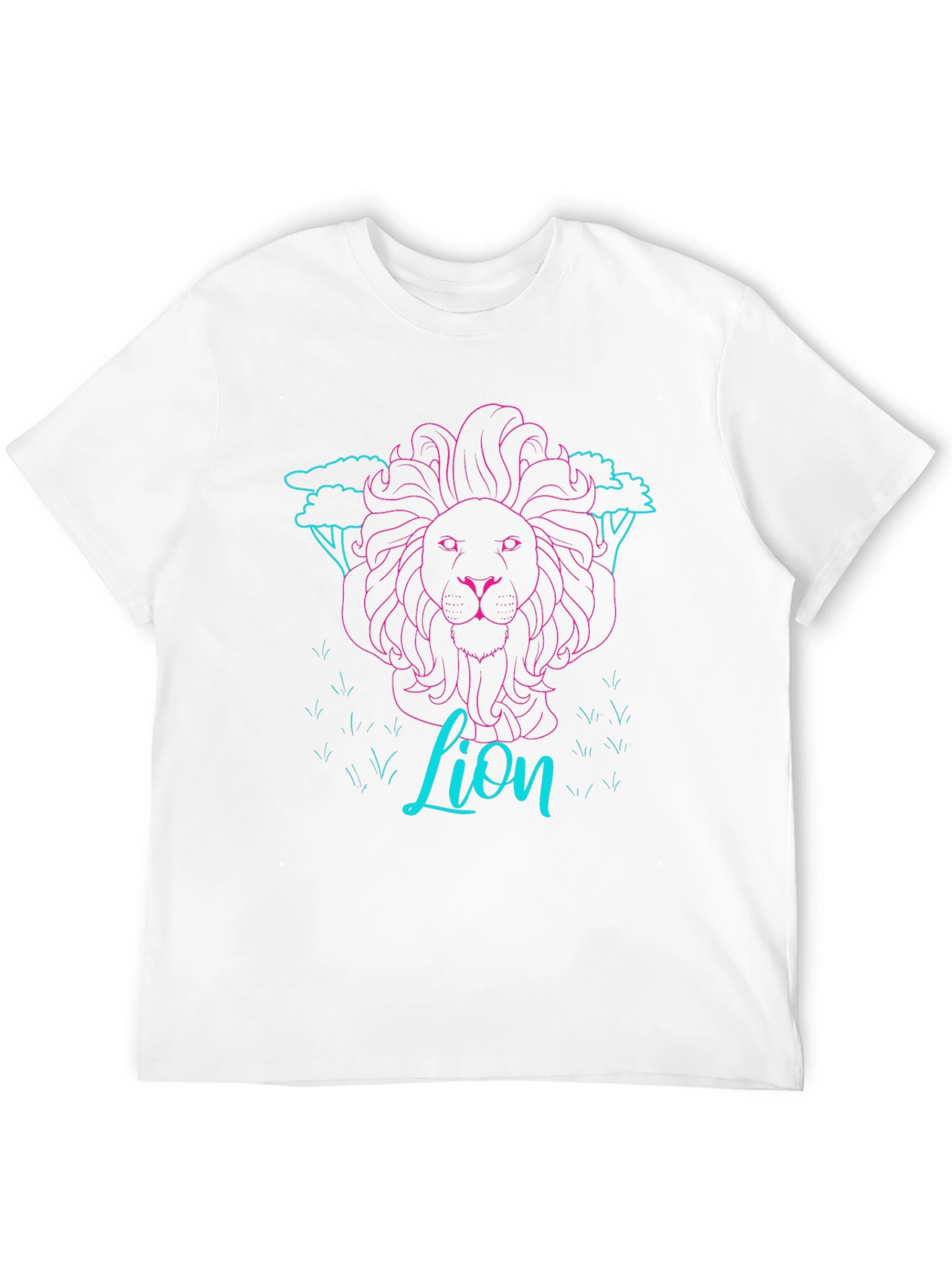 Black Neon Lion Graphic Tee - Black Cotton T-Shirt view 12