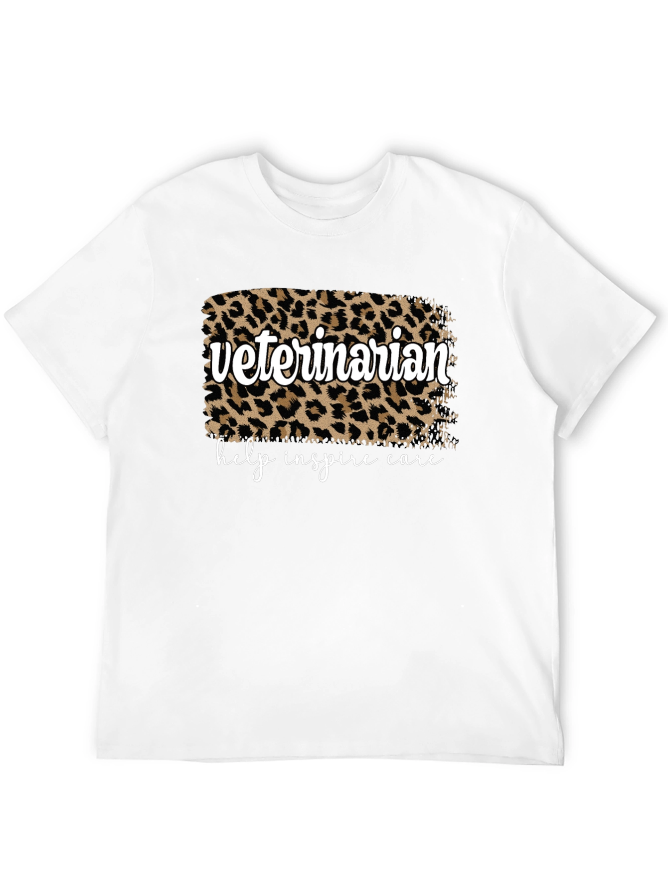Black Veterinarian Leopard Print Graphic T-Shirt view 12