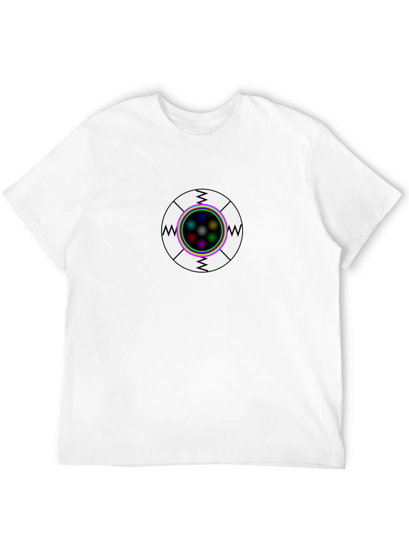 Black Geometric Eye T-Shirt - Graphic Novelty Tee view 12