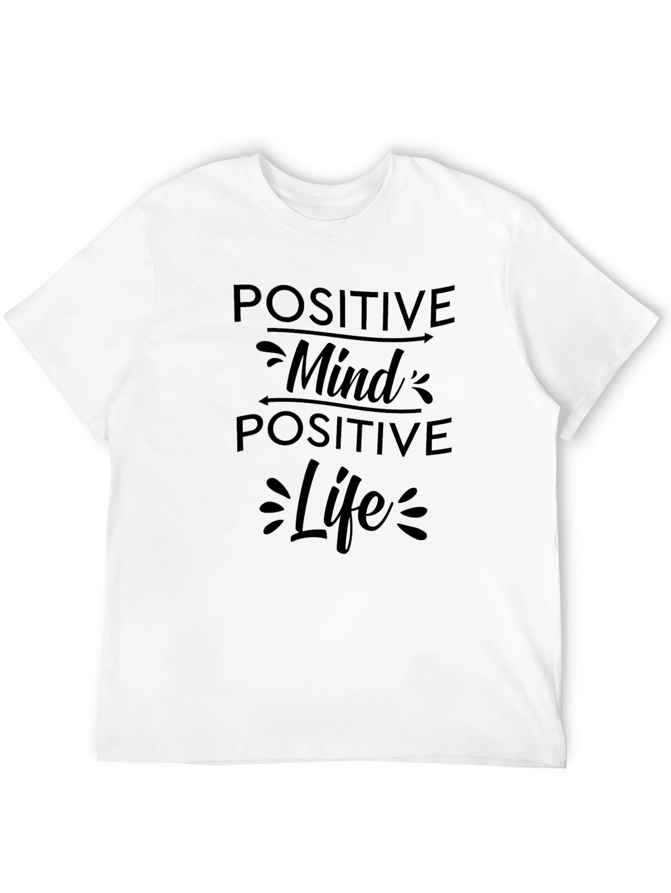 Black Positive Mind Positive Life Black T-Shirt view 12