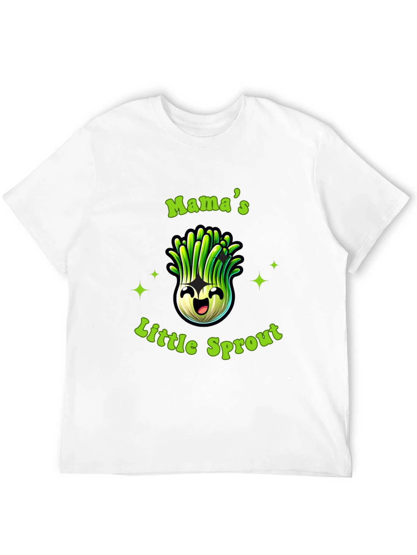 Black Mama's Little Sprout Black T-Shirt - Cute Onion Cartoon view 12